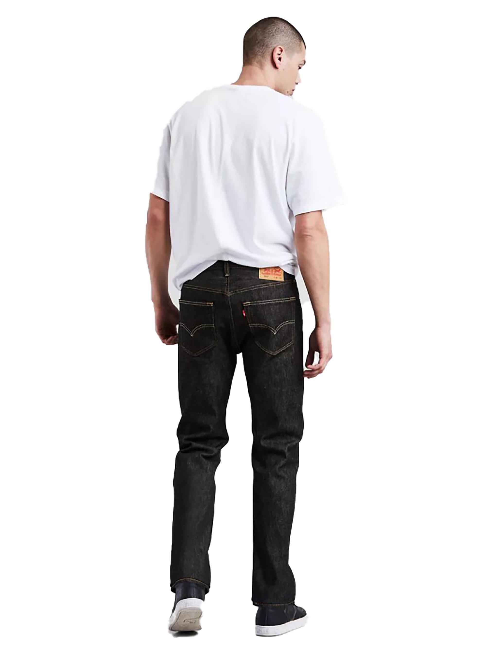 Levi's Men's 501 Original Straight Fit "Raw Black" Jeans - BLACK Thumbnail View 6