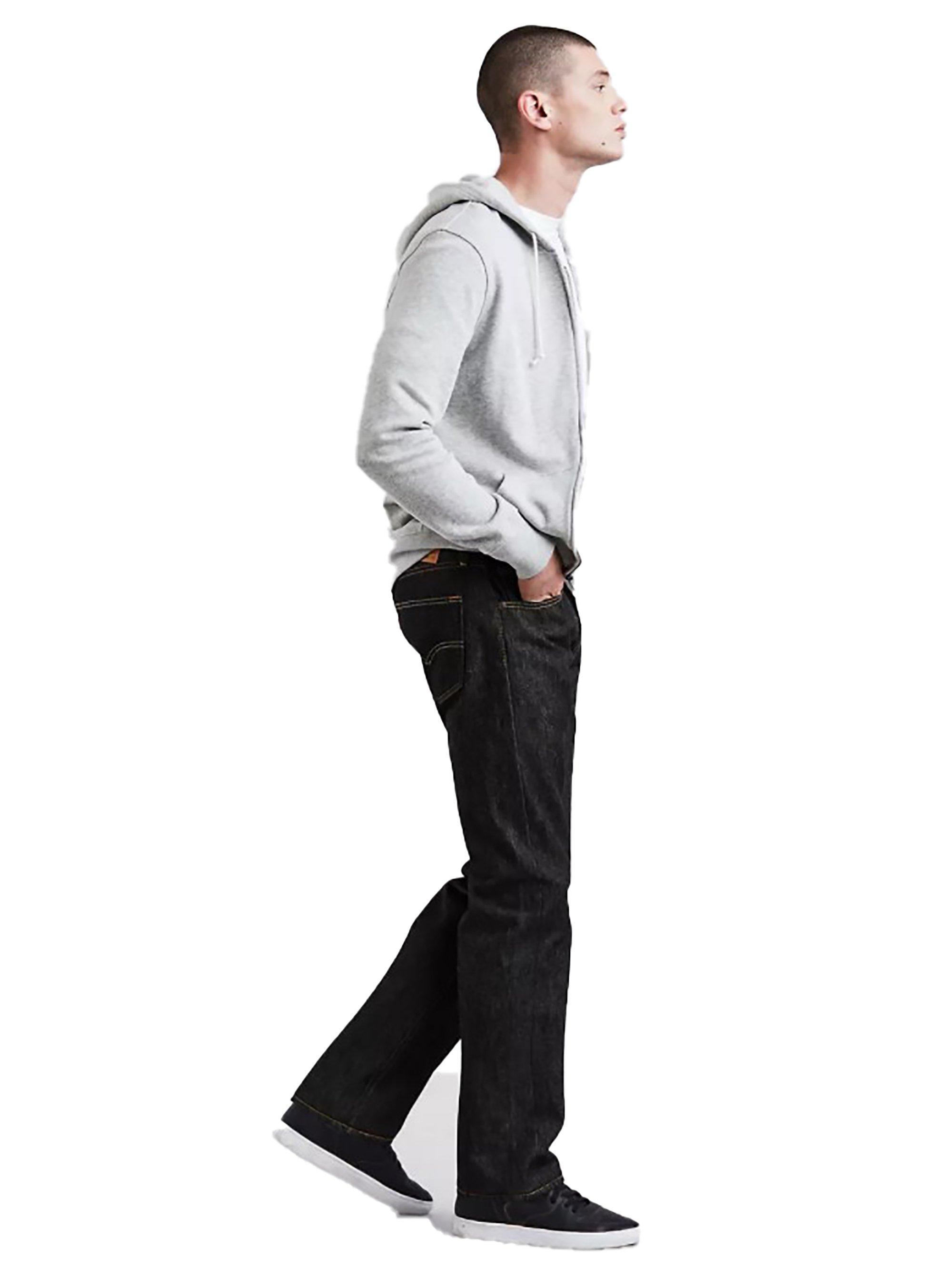 Levi's Men's 501 Original Straight Fit "Raw Black" Jeans - BLACK Thumbnail View 5