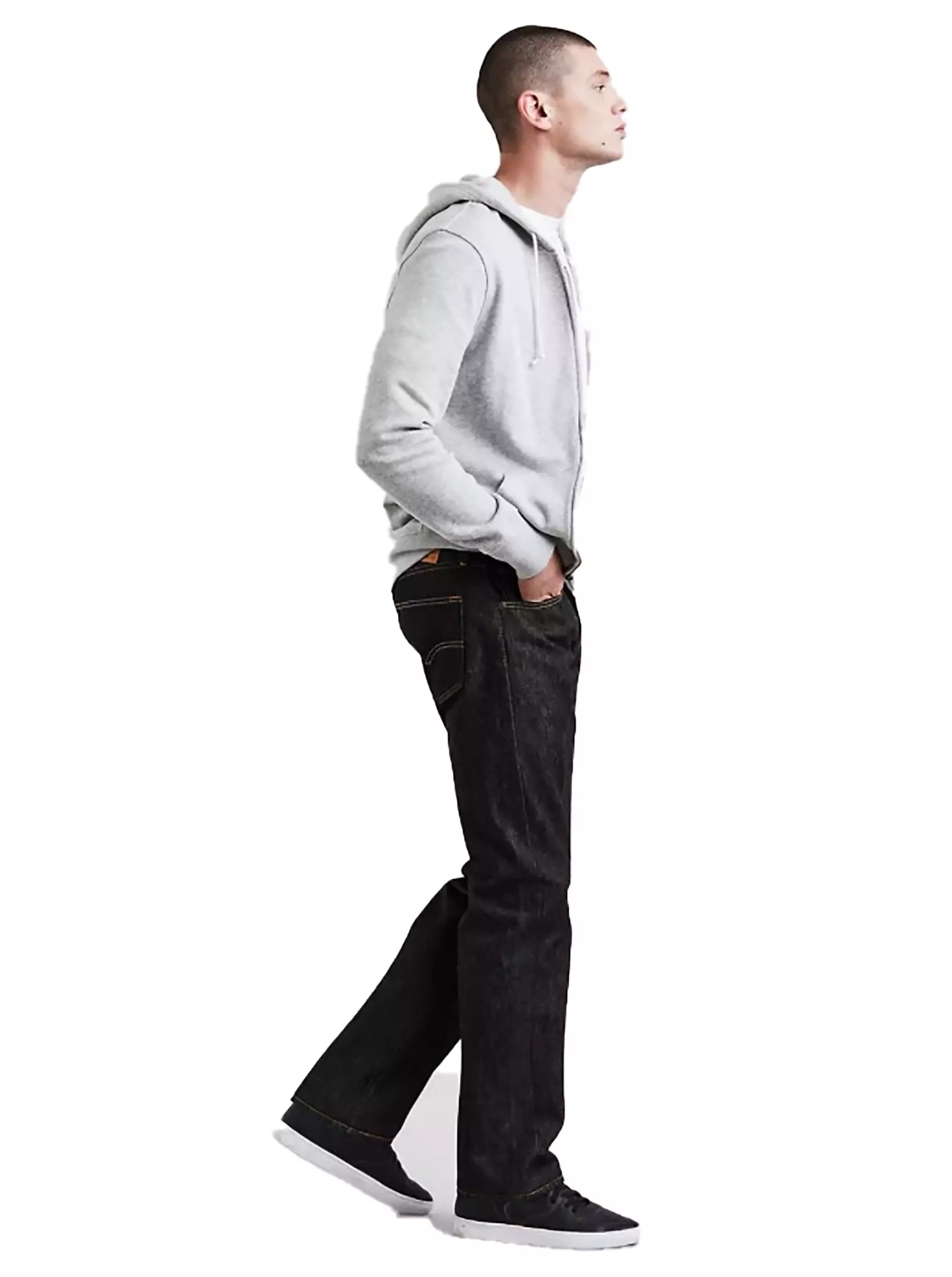 Levi's Men's 501 Original Straight Fit "Raw Black" Jeans - BLACK