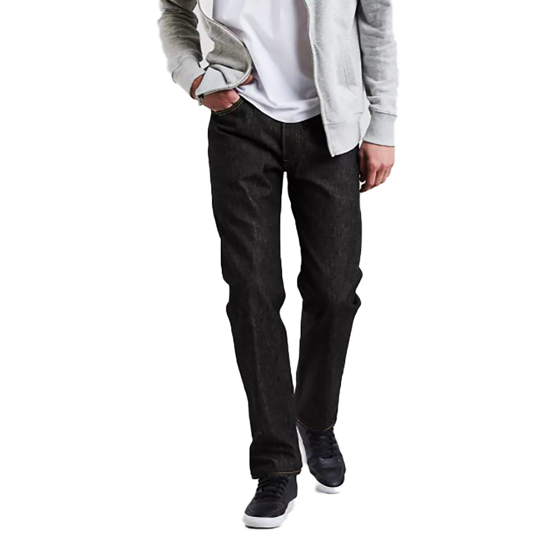 Levi's Men's 501 Original Straight Fit "Raw Black" Jeans - BLACK Thumbnail View 1