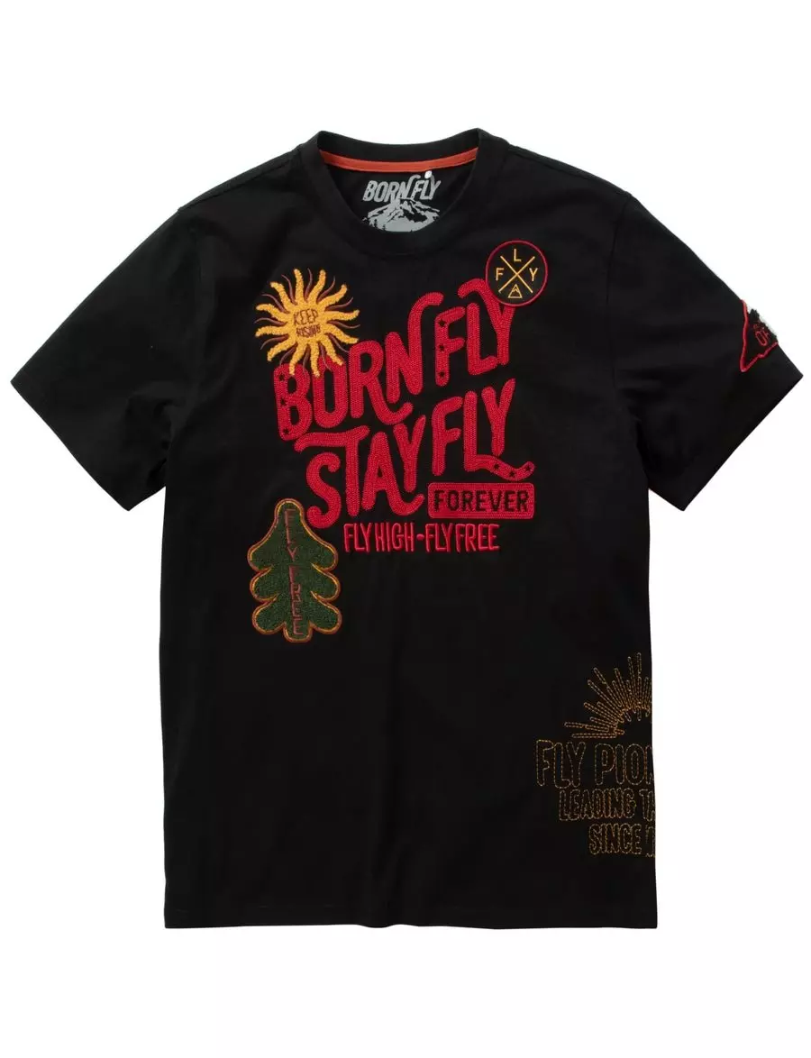Born Fly Men's Big & Tall Ozarks Tee - BLACK
