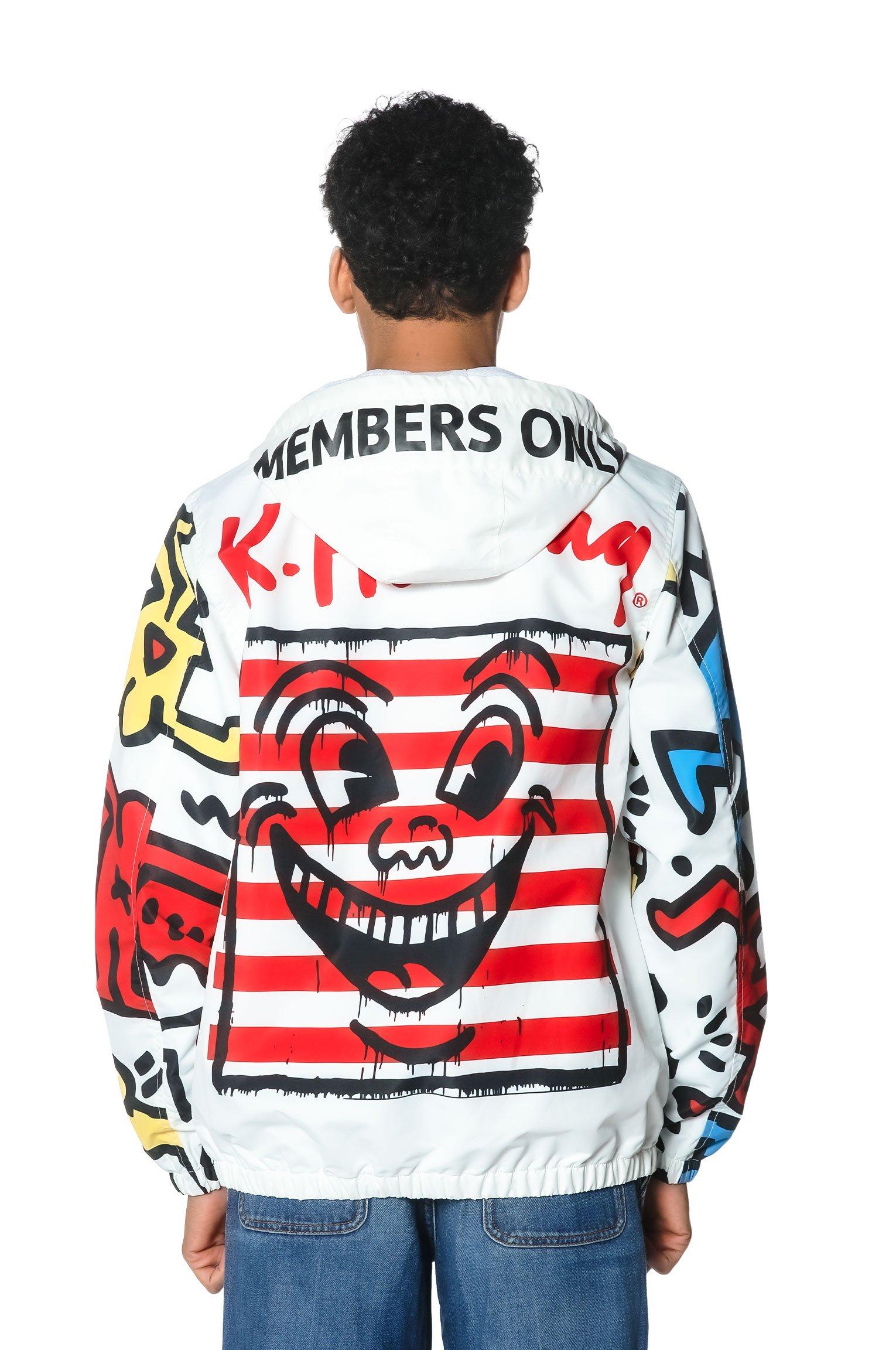 Members Only Men's Haring Windbreaker Jacket-White - Hibbett