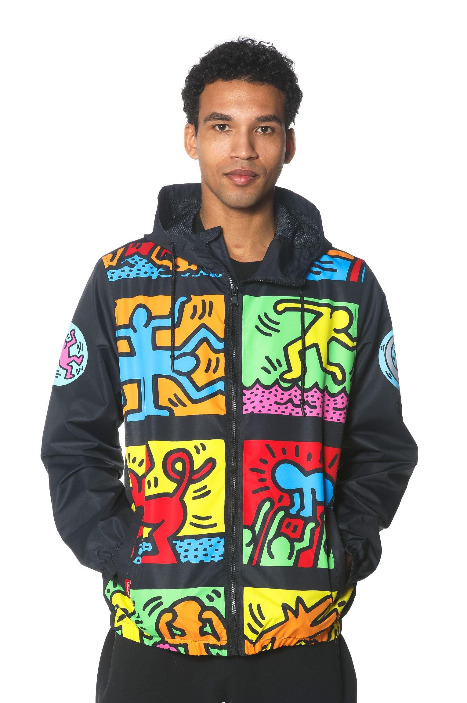 Members Only Men's Haring Windbreaker Jacket-White - Hibbett