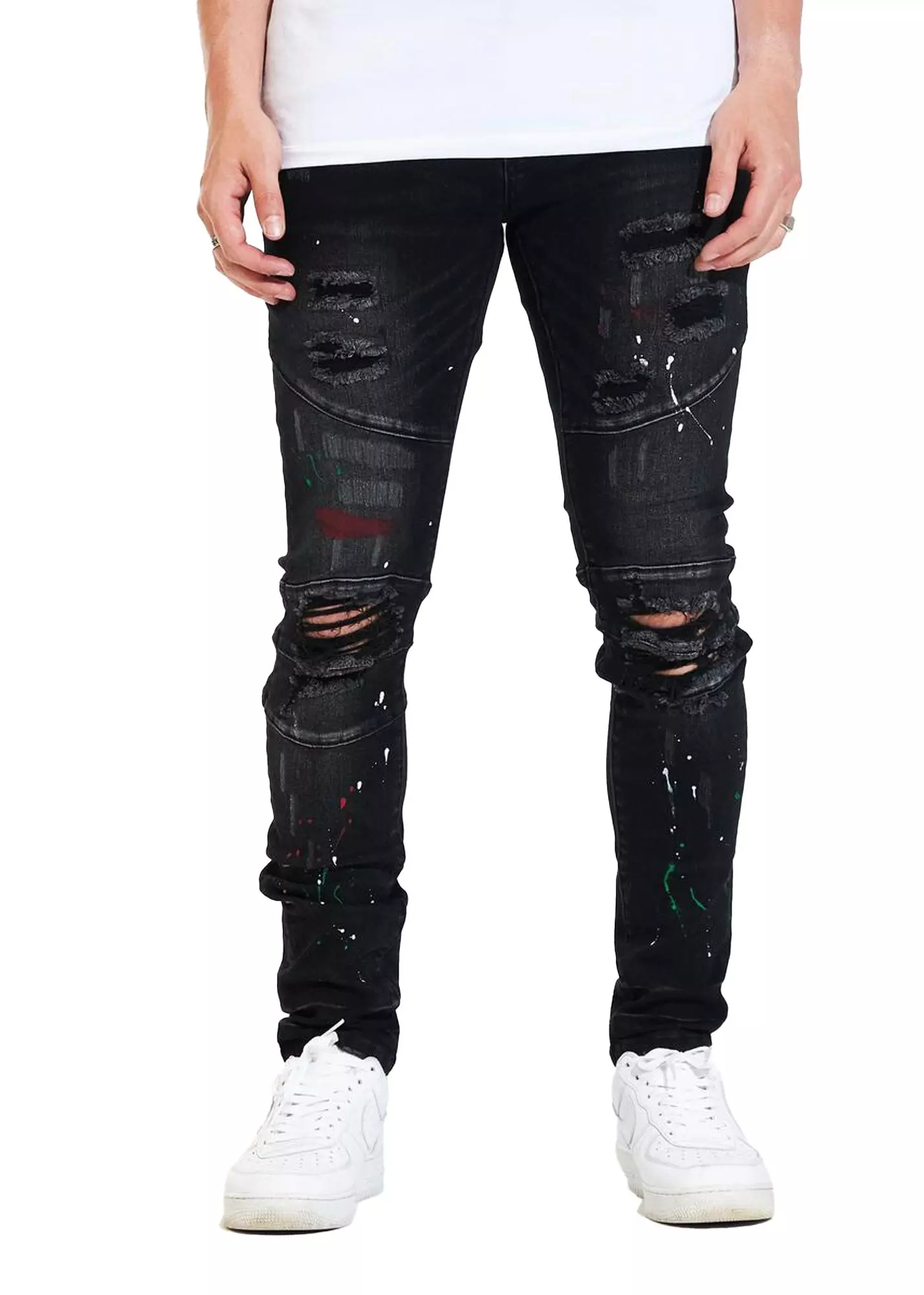 Crysp Denim Men's Black Wash Skinny Fit Montana Jean - BLACK