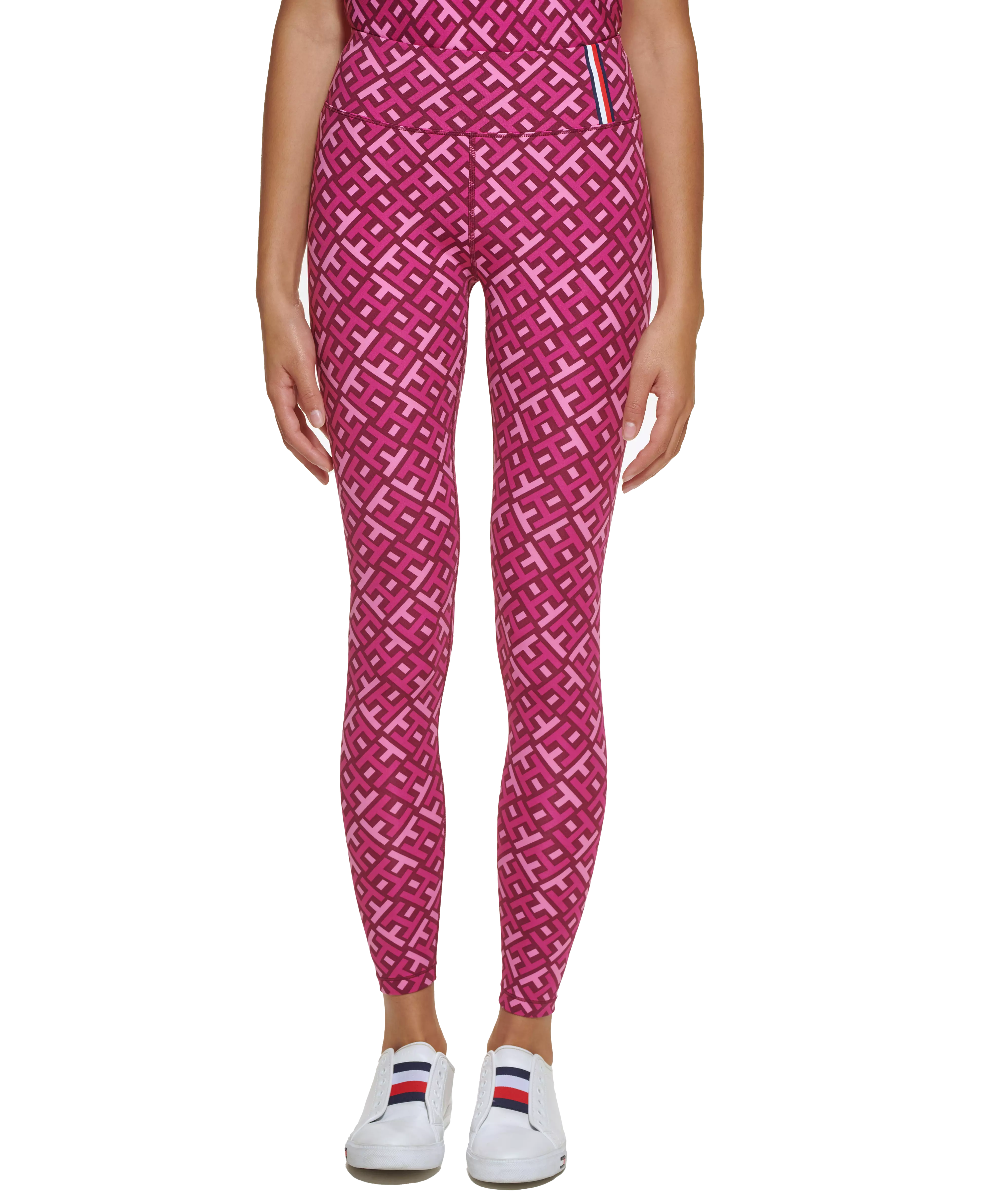 Tommy Hilfiger Women's High-Rise Logo Leggings-Purple - PURPLE