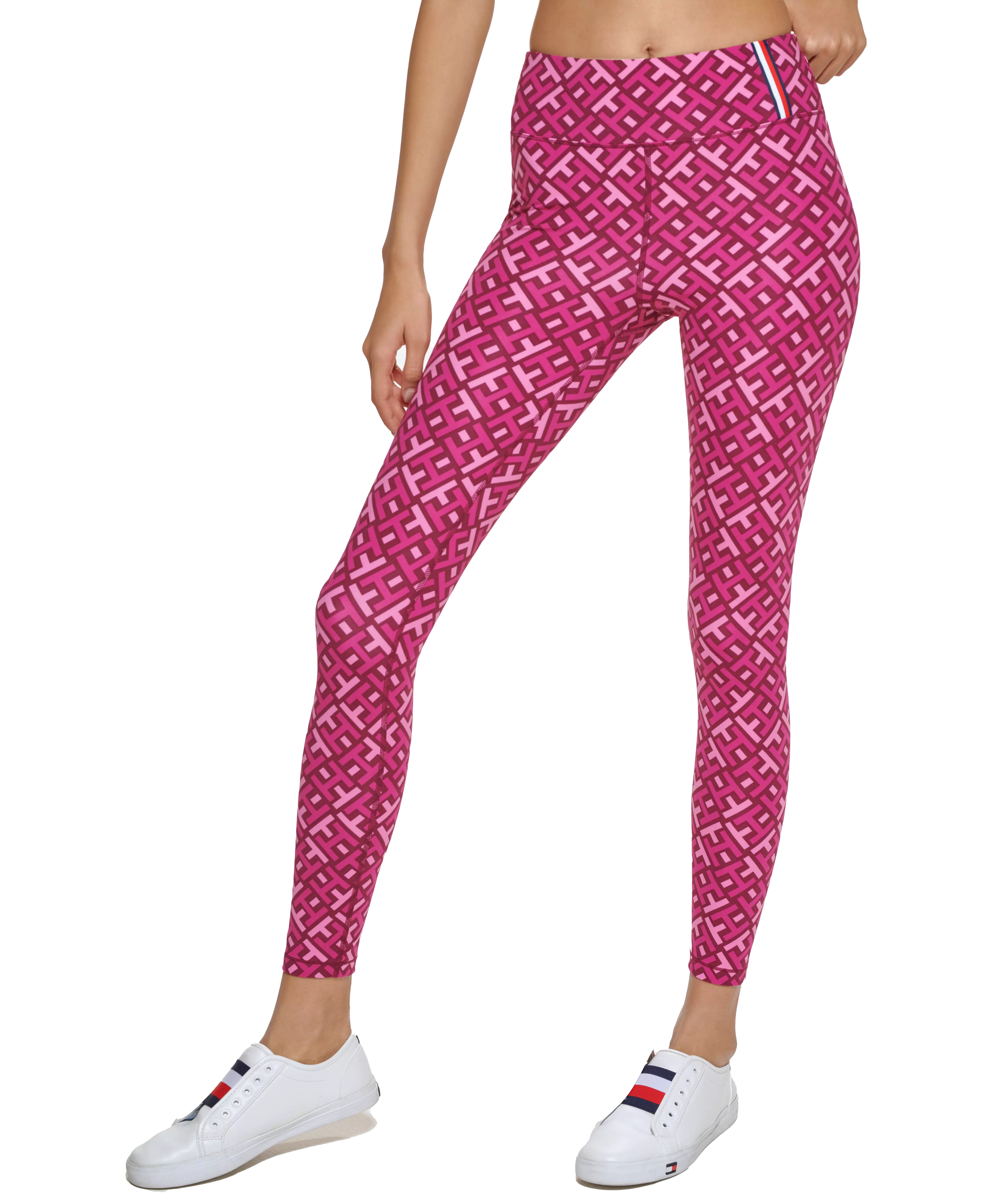 Tommy Hilfiger Women's High-Rise Logo Leggings-Purple - PURPLE