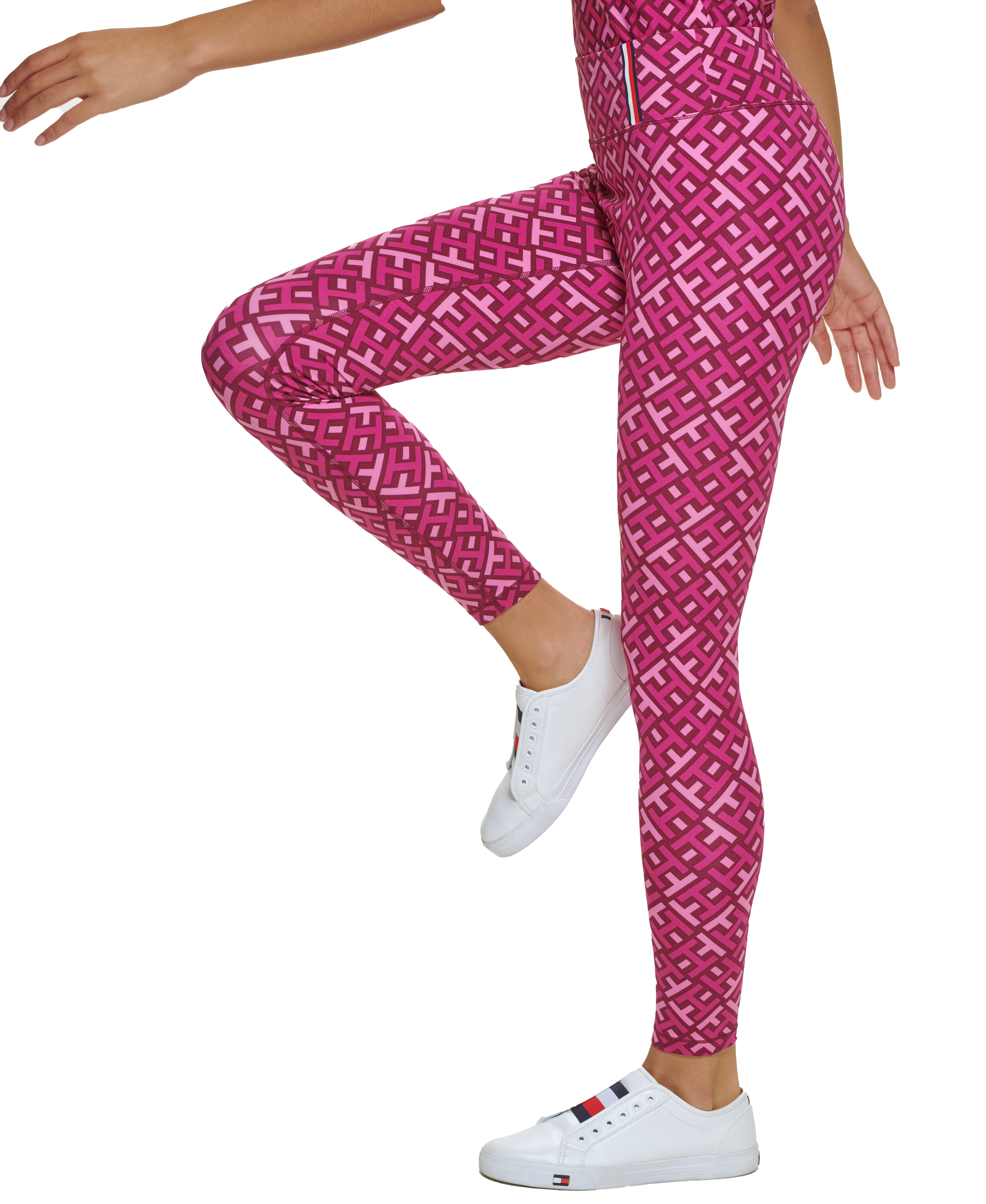 Tommy Hilfiger Women's High-Rise Logo Leggings-Purple - PURPLE Thumbnail View 6