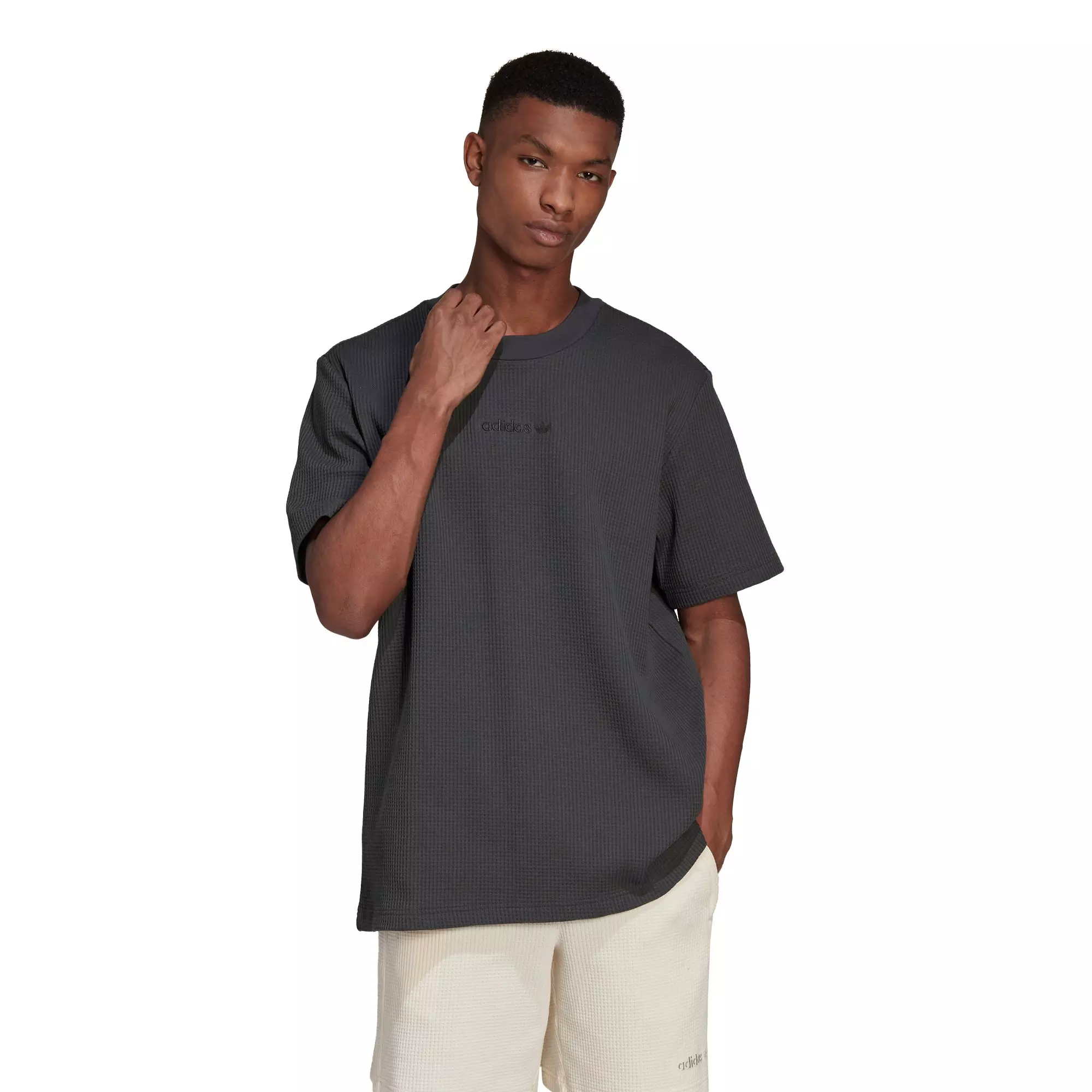 adidas Men's Waffle Tee-Black - BLACK