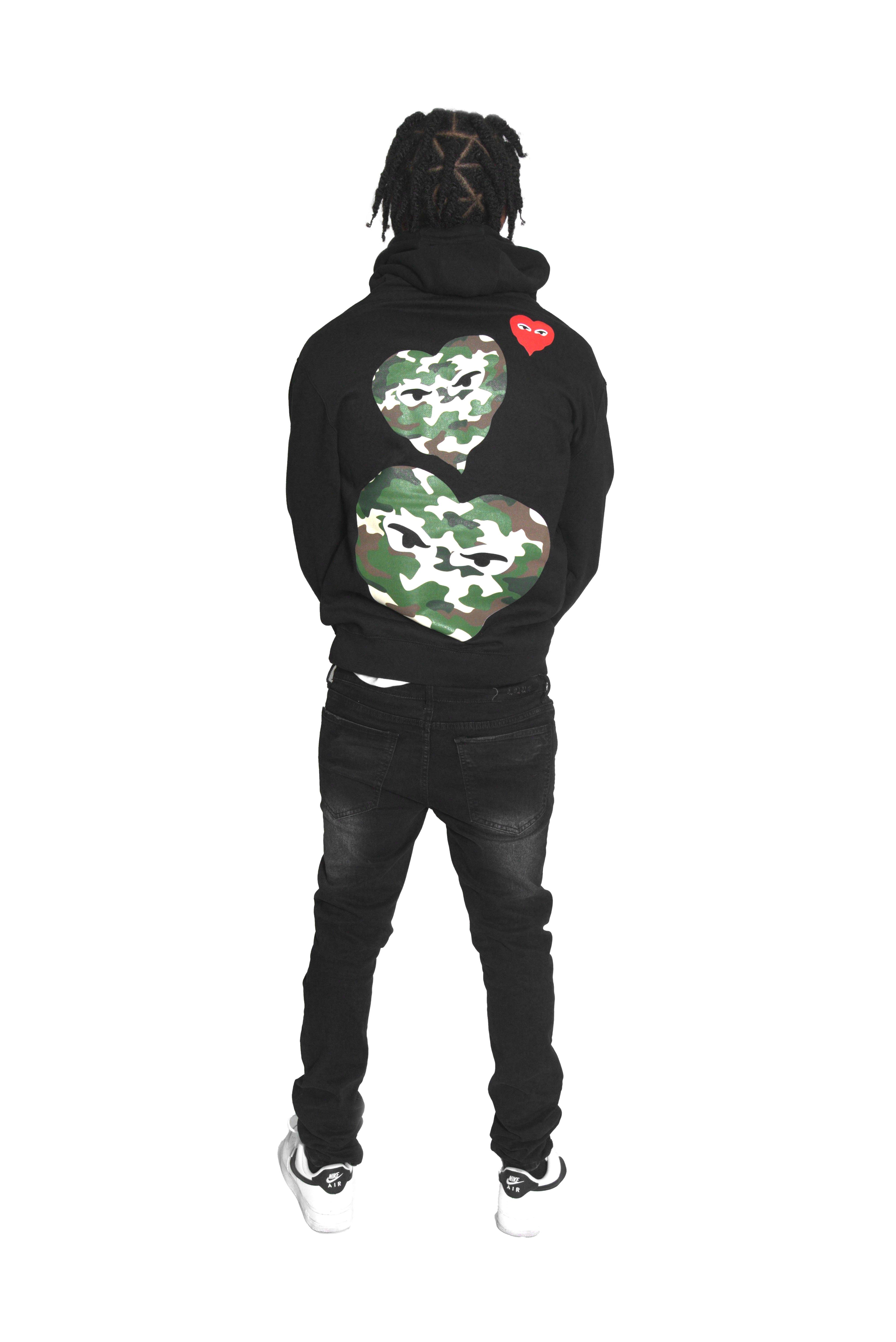 L.O.V.E. Apparel Men s Hearts Hoodie Black