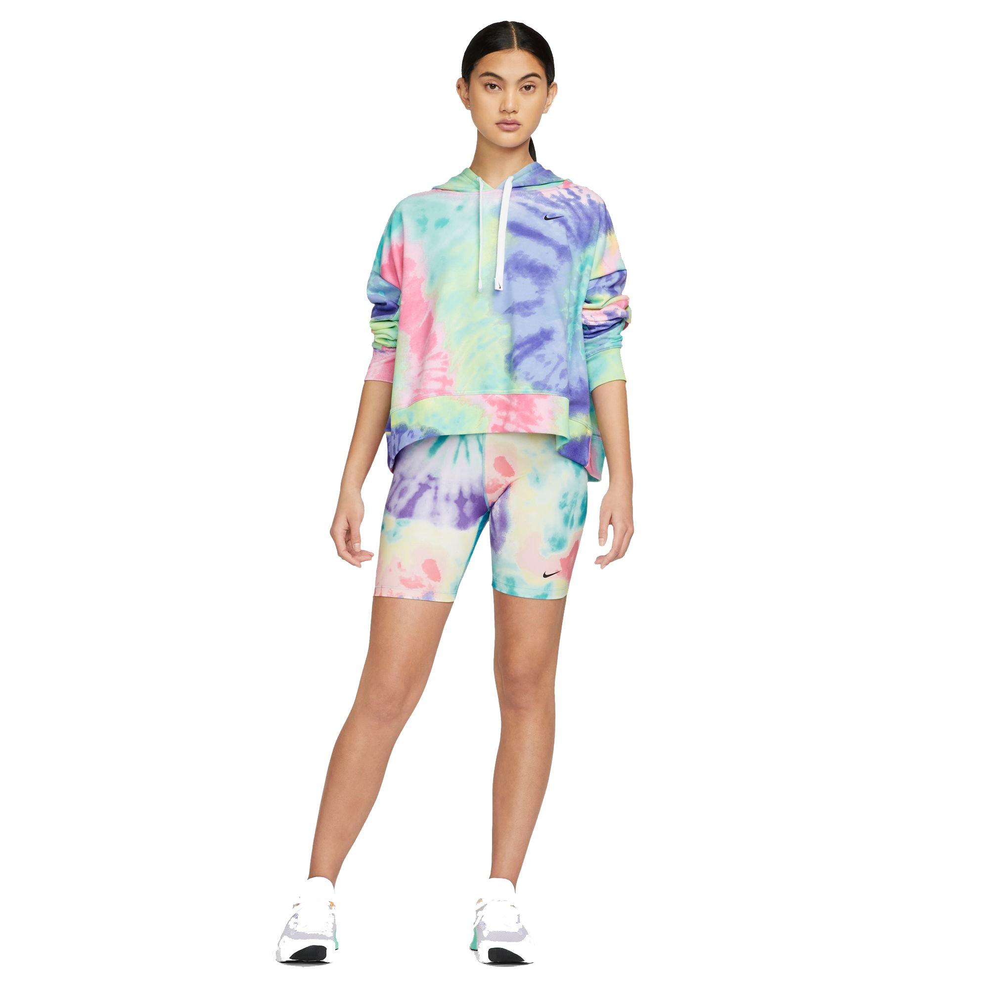 Nike Women's One Gel Tie-Dye Mid-Rise 7" Bike Shorts-Multi-Color - MULTI-COLOR Thumbnail View 7
