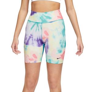 Nike Women's One Gel Tie-Dye Mid-Rise 7" Bike Shorts-Multi-Color