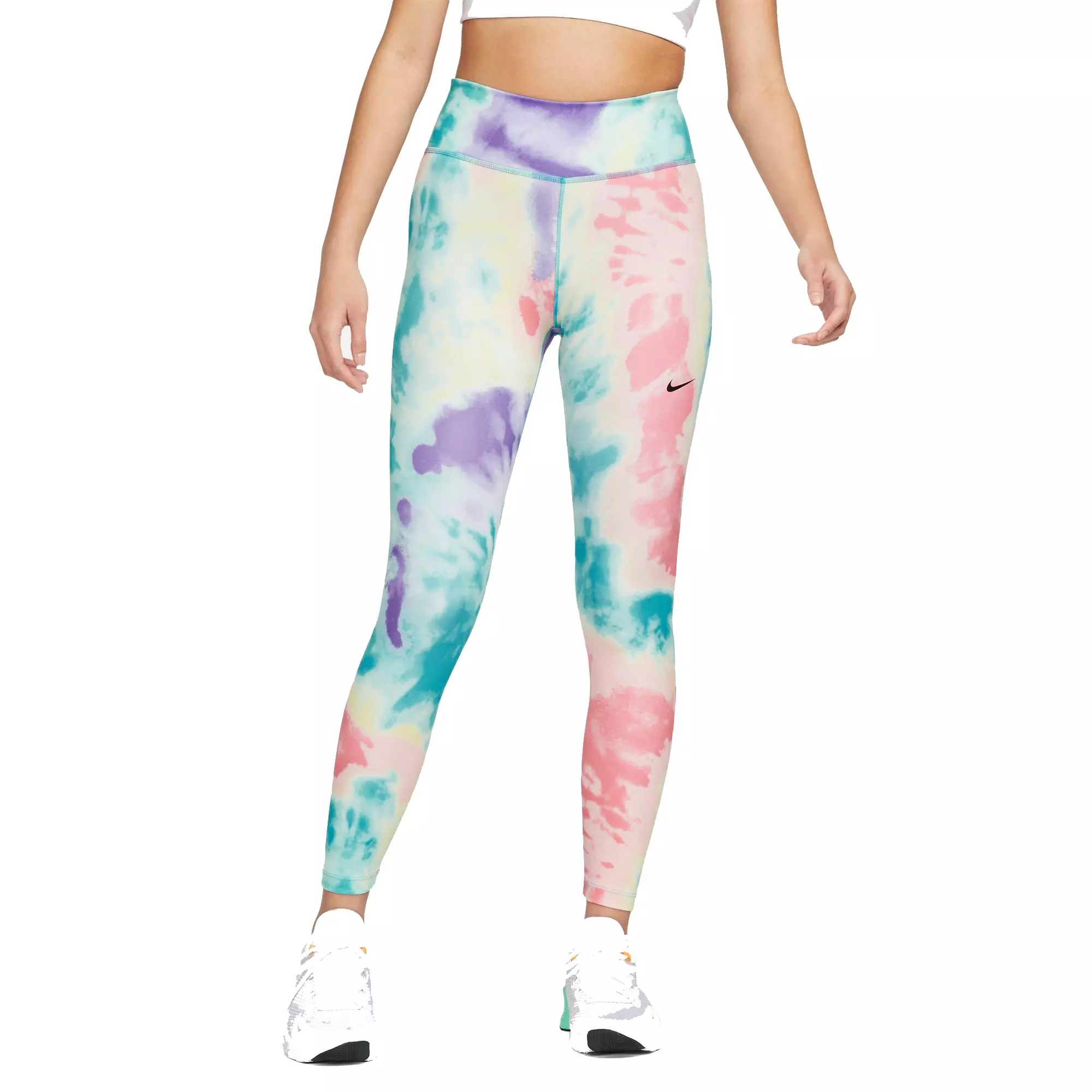 Nike, Pants & Jumpsuits, Womens Midrise 78 Colorblock Leggings Large 214  Black Pink
