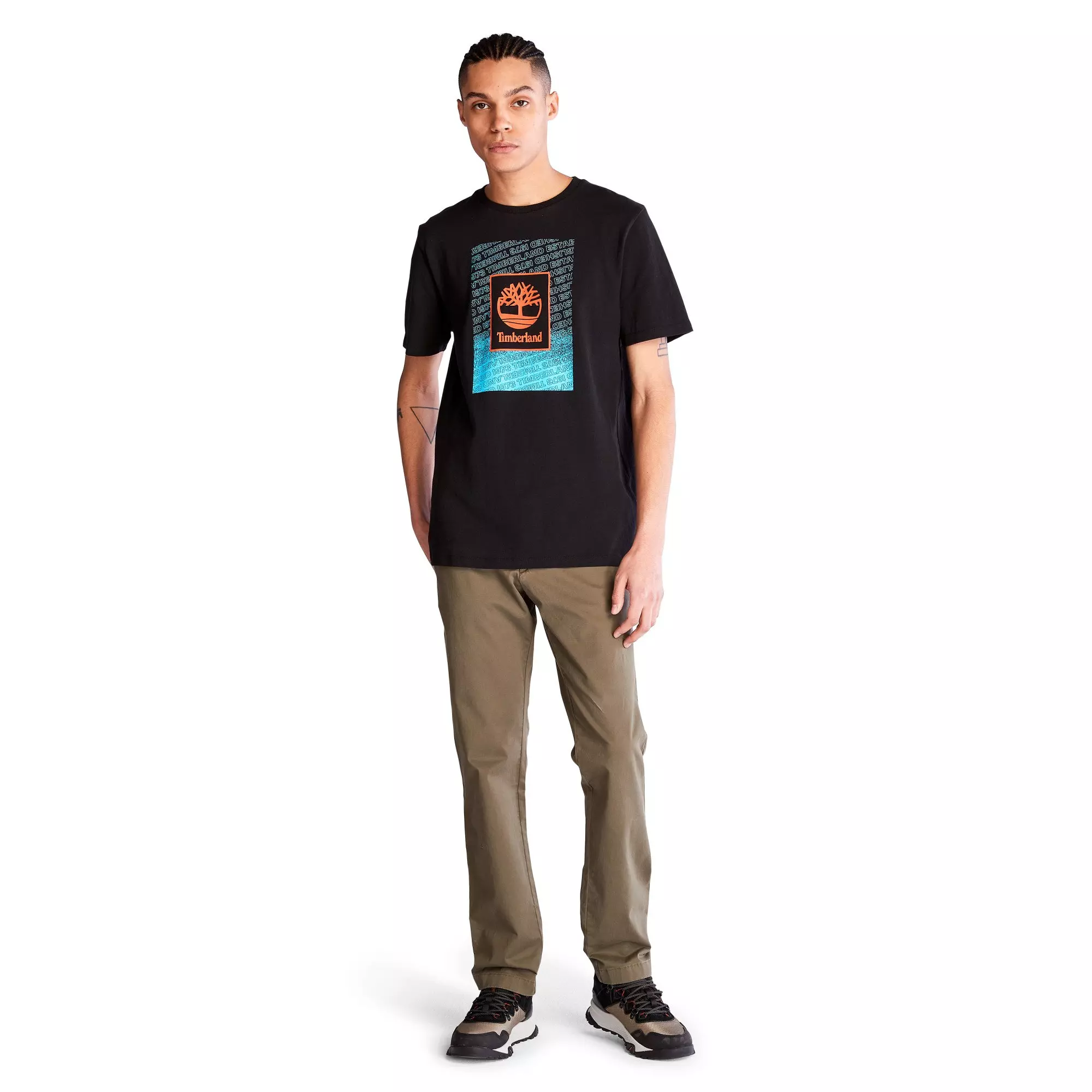 Timberland Men's Outdoor Archive Graphic Short Sleeve Tee-Black - BLACK