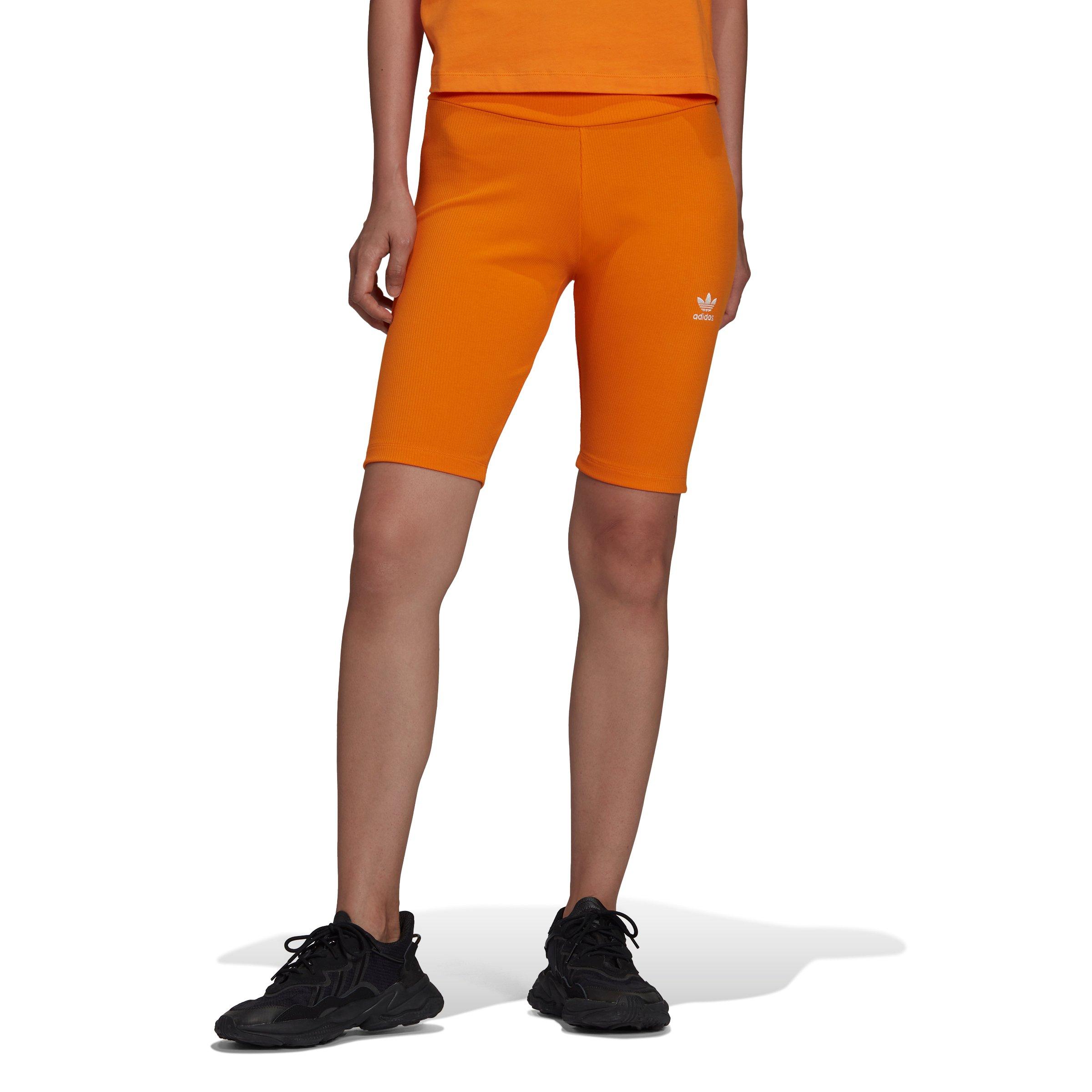 adidas Women's Originals Adicolor Essentials Ribbed Orange Bike Shorts -  Hibbett