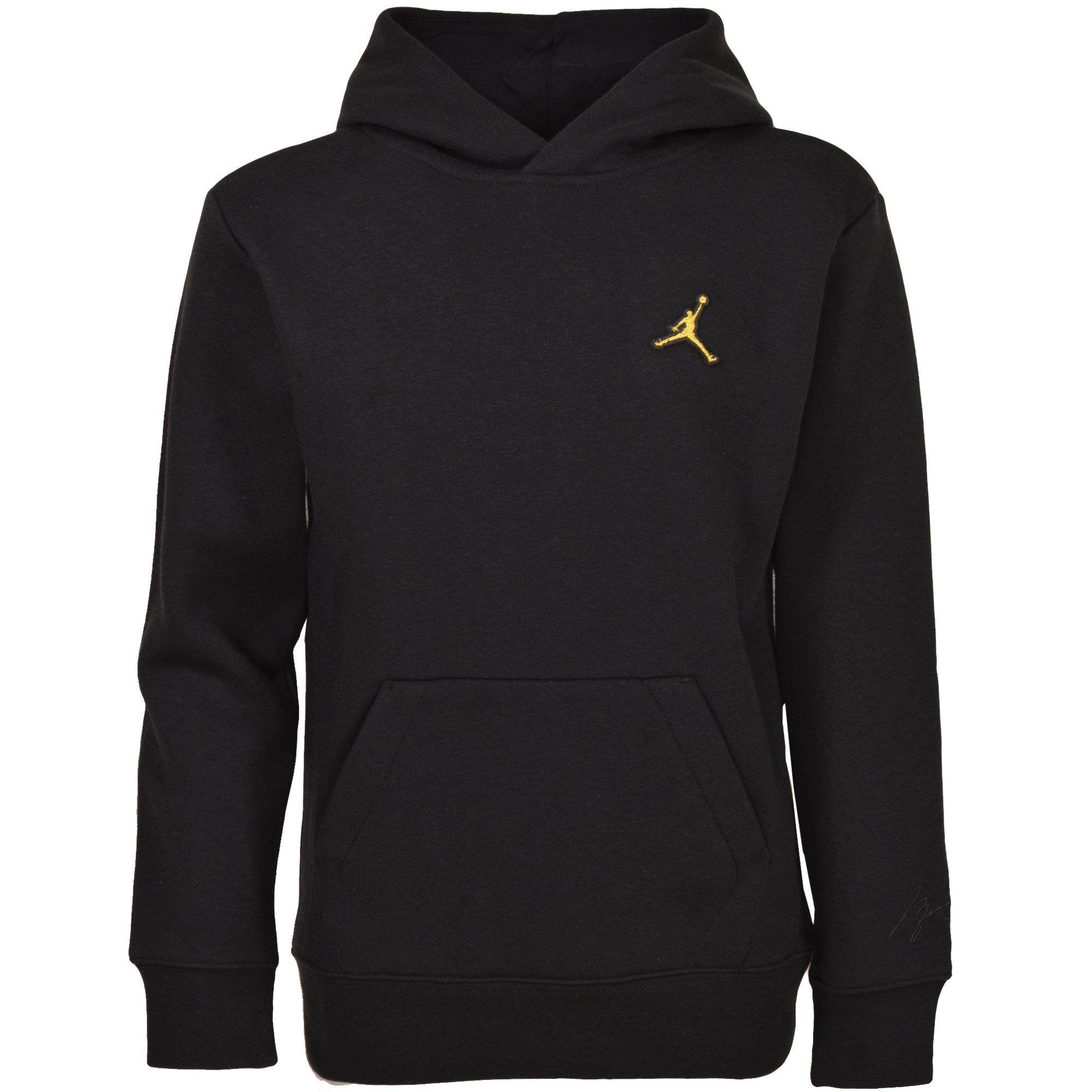 Jordan Big Boys Essentials Pullover Hoodie Black Gold