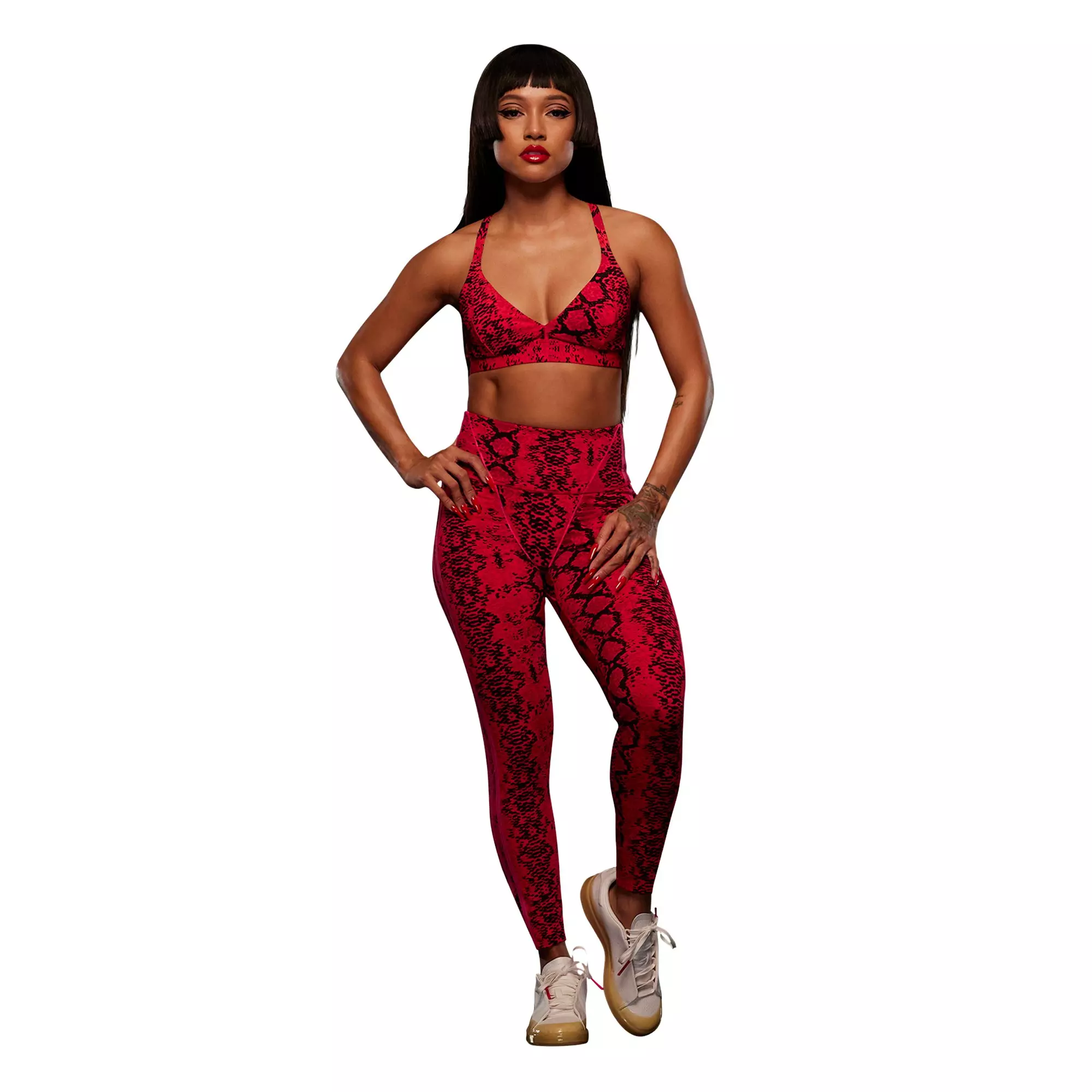 adidas x Ivy Park Women's Print Triangle Bra 2.0 - RED/BLACK