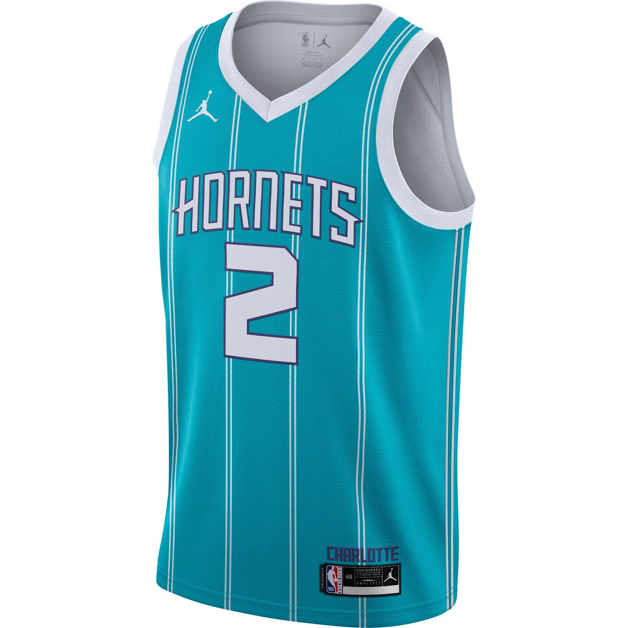 Jordan Men's Charlotte Hornets Lamelo Ball Icon Edition Swingman Jersey - BLUE Thumbnail View 2