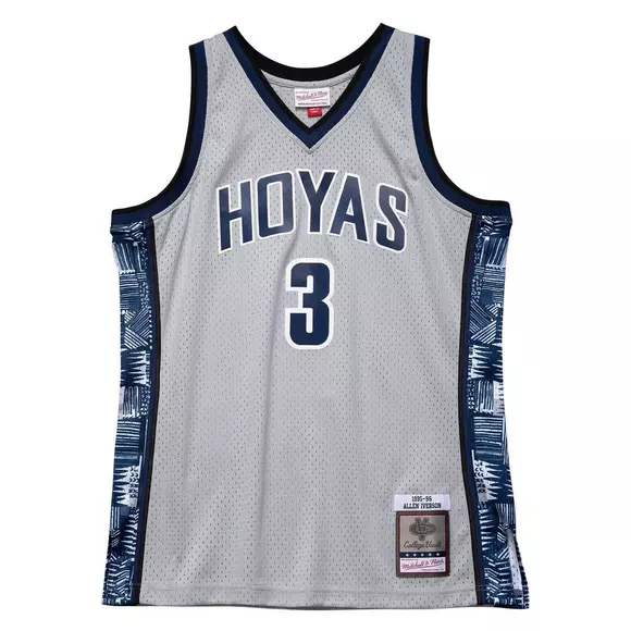 1995 Georgetown Hoyas Allen Iverson Mens Jersey, True School, Blue, Size 3XL