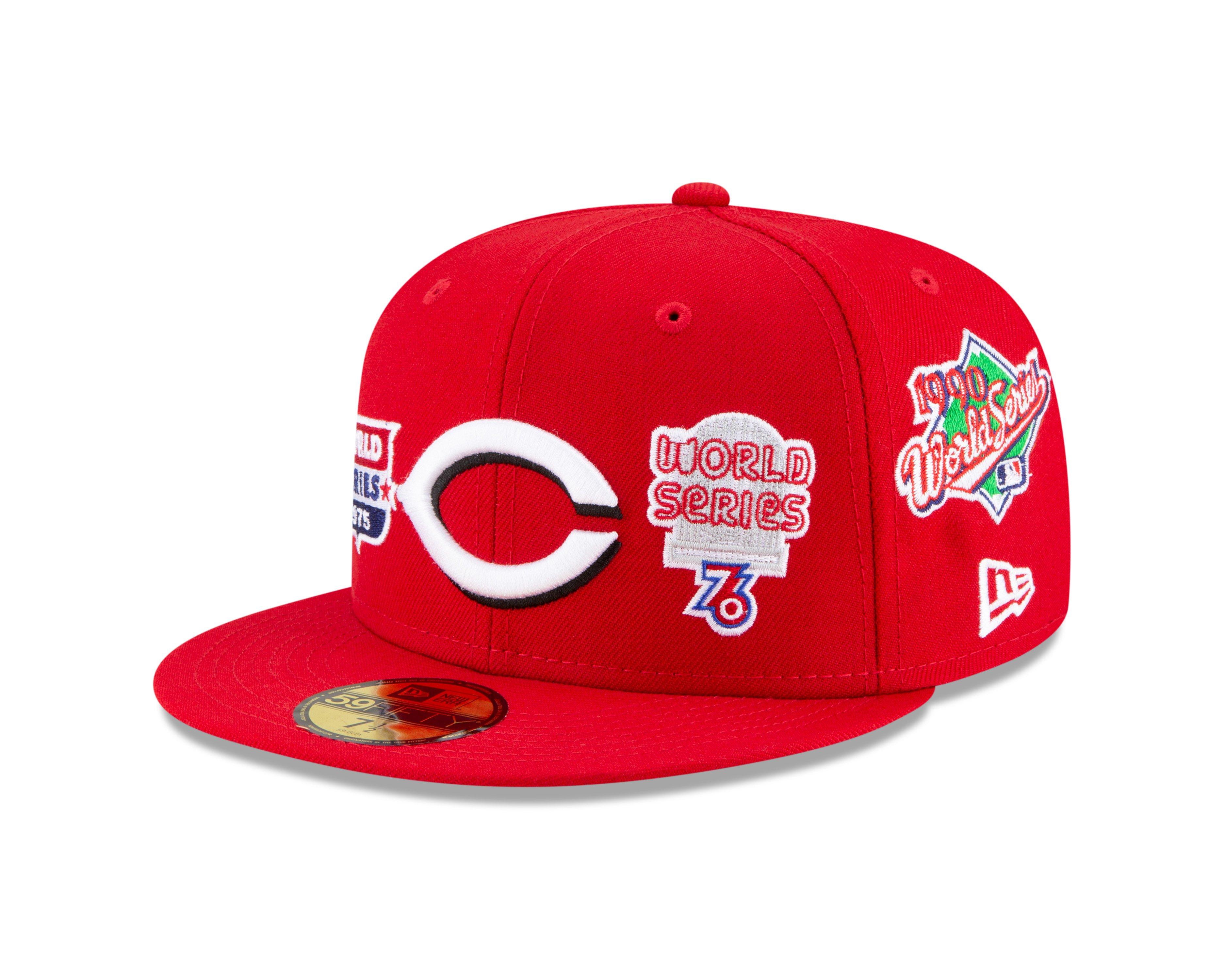 Men's New Era Stone/Red Cincinnati Reds Retro 59FIFTY Fitted Hat