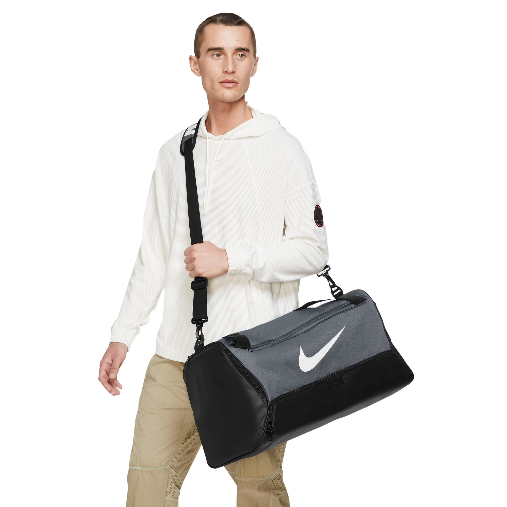 Nike Brasilia 9.5 Training Grey/Black Duffel Bag