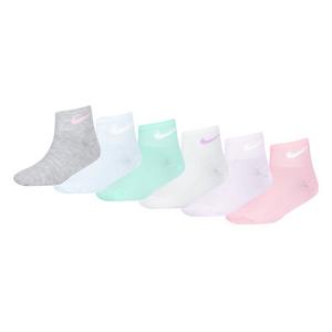 Nike Little Kids' Metallic Swoosh "Multi-Color Ankle Socks -6PK