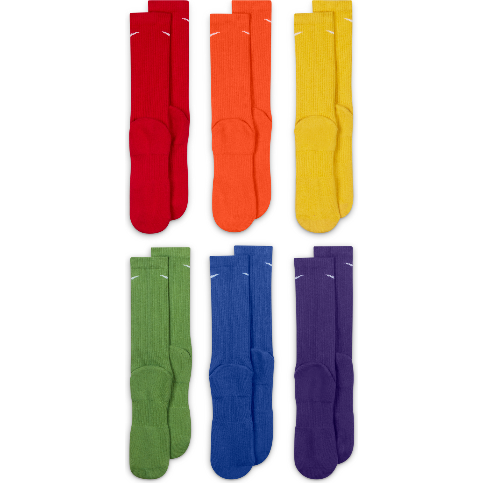 Nike Everyday Plus Cushioned Training Multi-Color Crew Socks (6 Pairs)