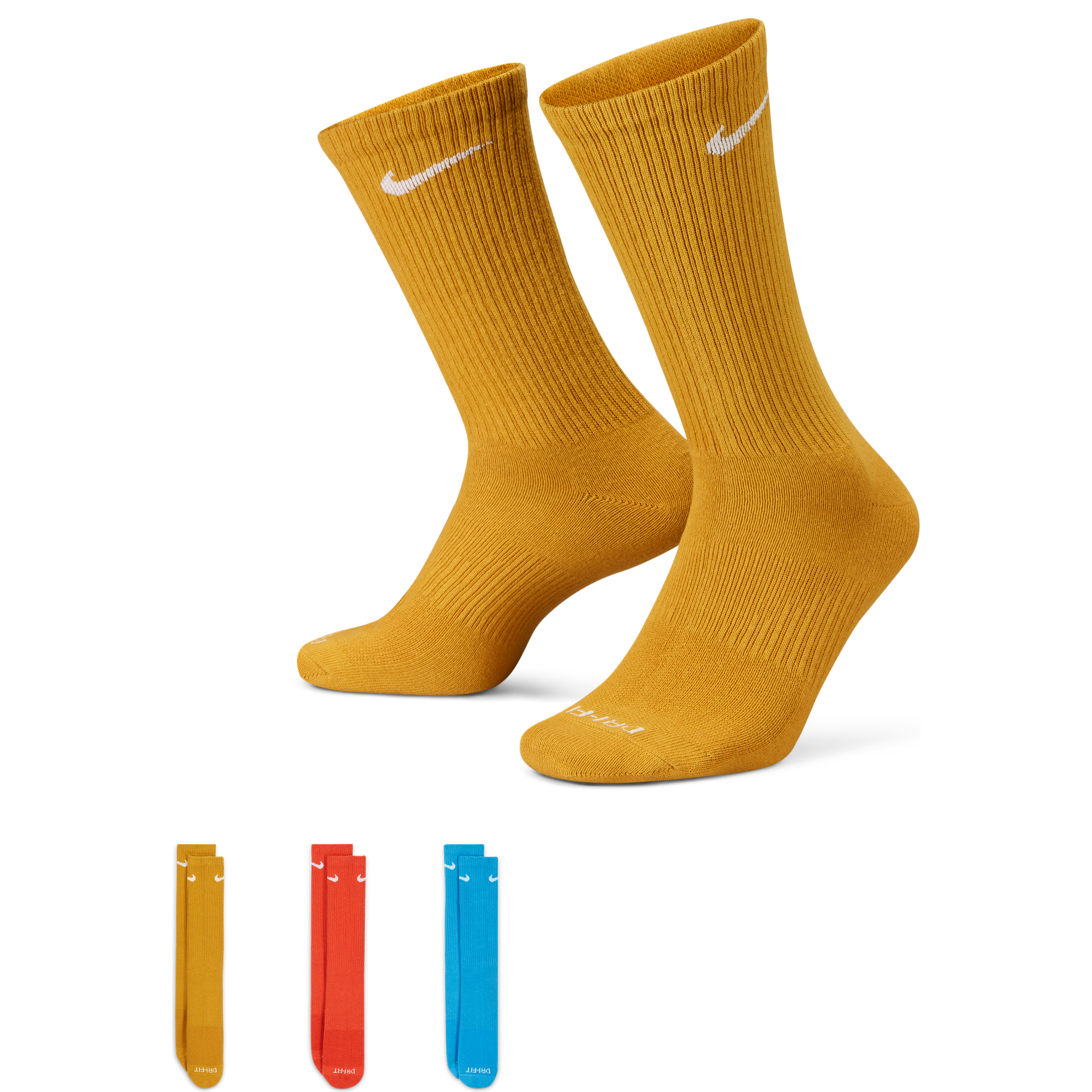 Nike Performance Lightweight Crew Socks 3 Pairs Multicolor