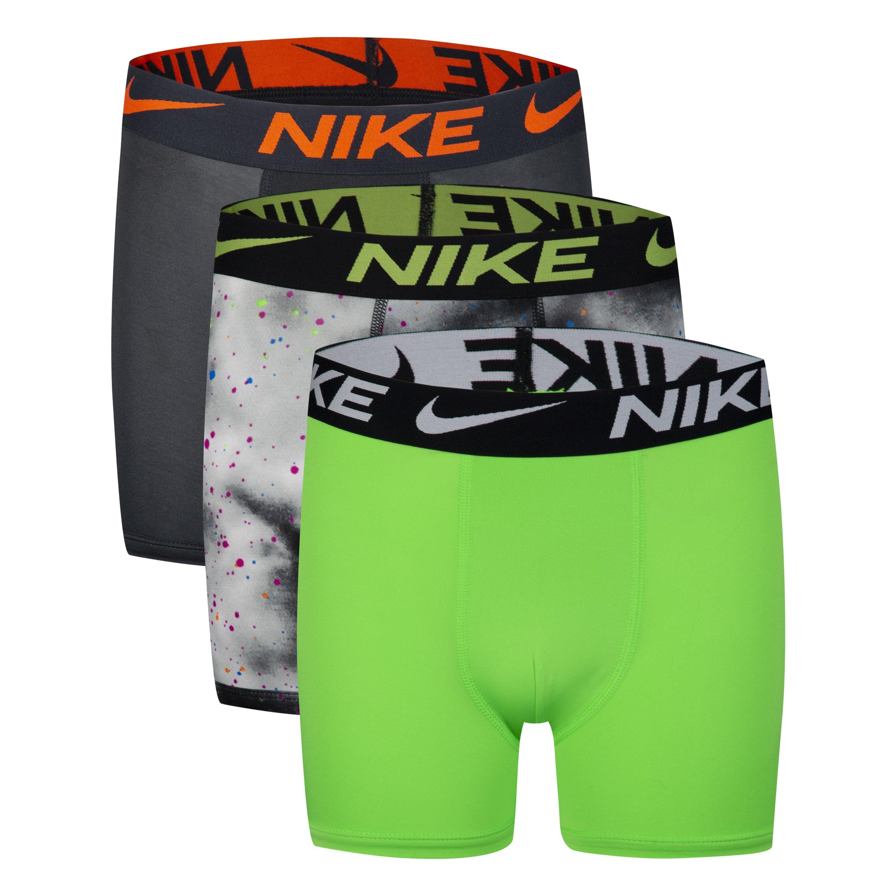 Nike Big Dri-FIT Essential Micro Boxer Briefs (3 Pack)-Black/Green - Hibbett | City