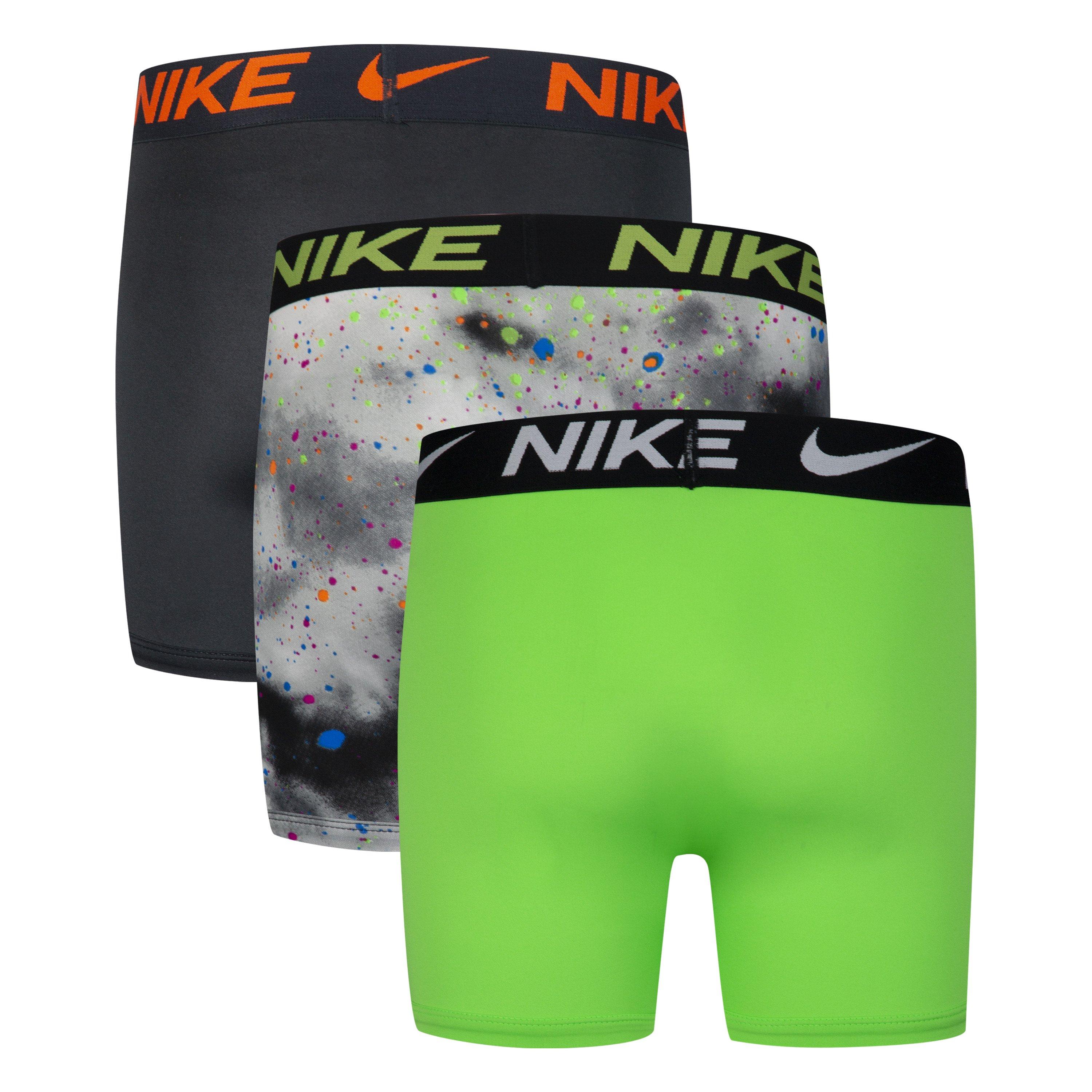 Nike Big Boys' Dri-FIT Essential Micro Boxer Briefs (3 Pack)-Black/Green -  Hibbett