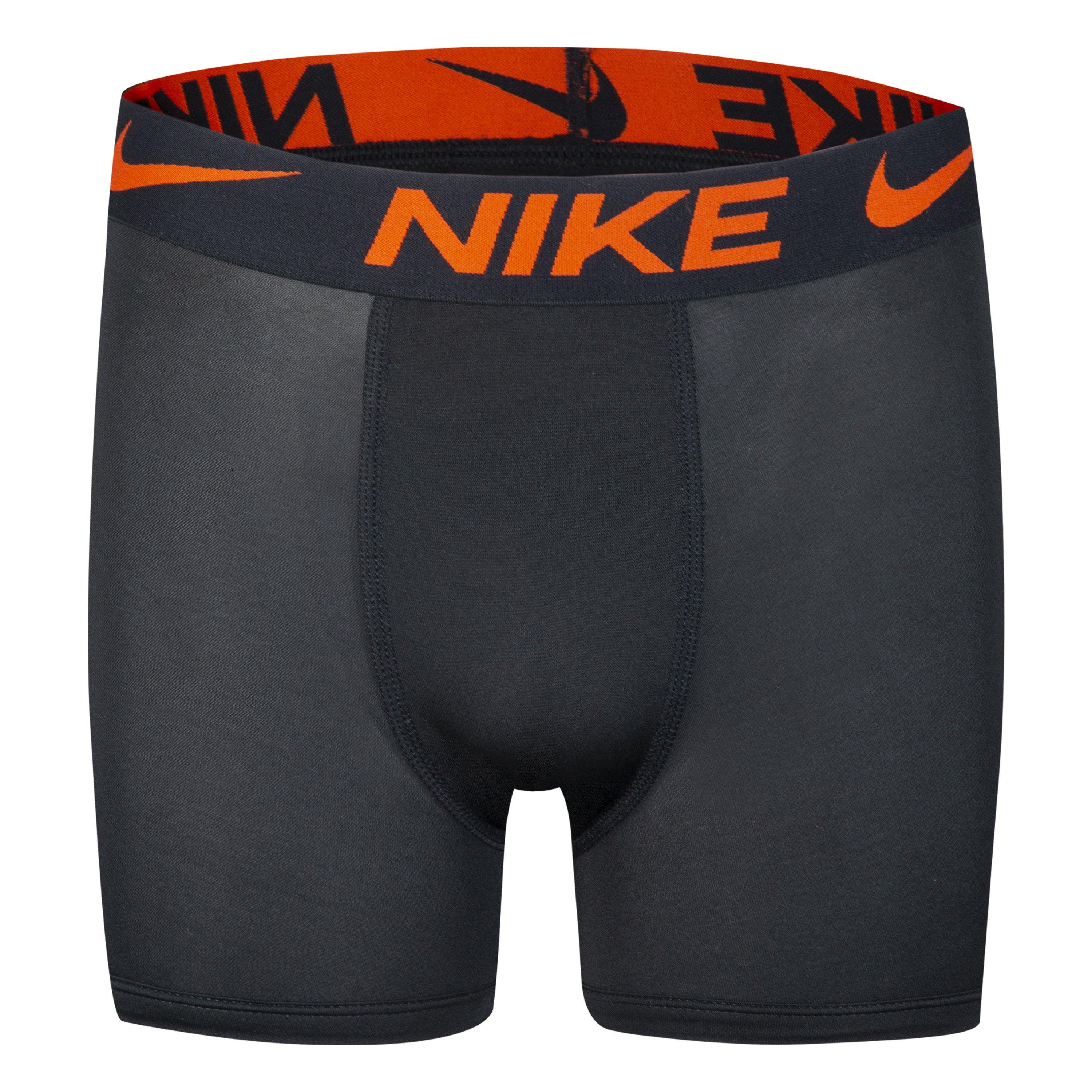 Nike Big Boys' Dri-FIT Essential Micro Boxer Briefs (3 Pack)-Black/Green