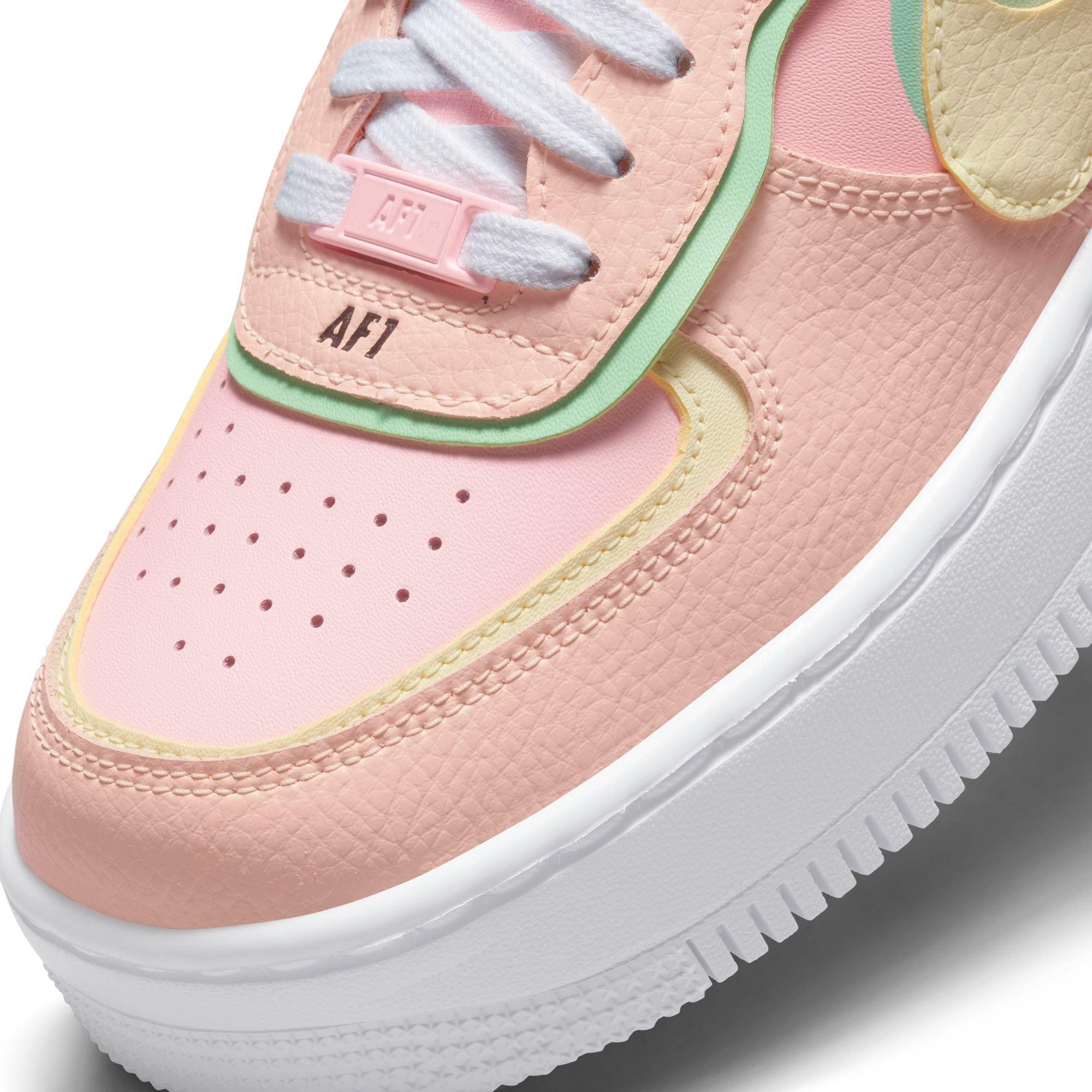 tênis nike air force 1 shadow barely green crimson tint
