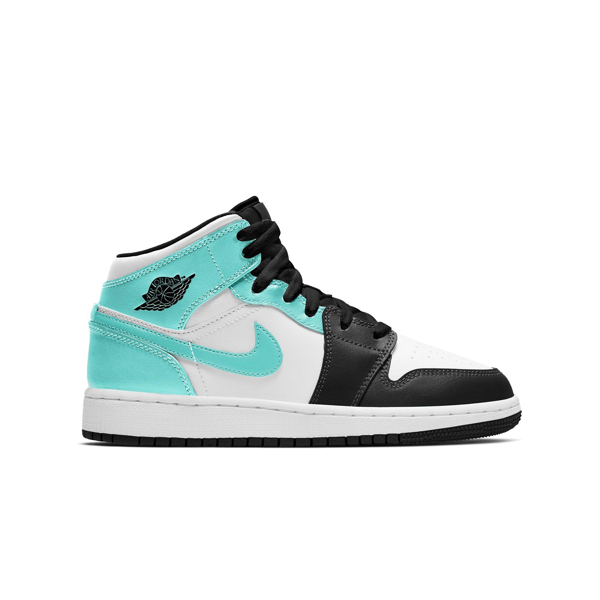 black white turquoise jordans