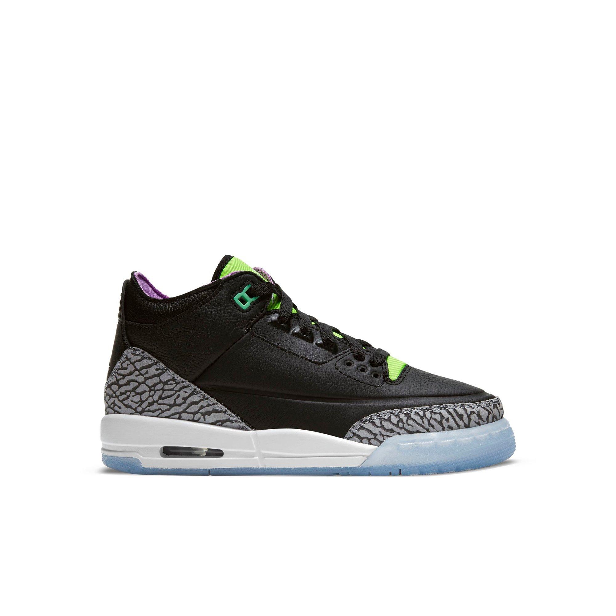 Jordan 3 Retro Se Black White Electric Green Grade School Kids Shoe Hibbett City Gear