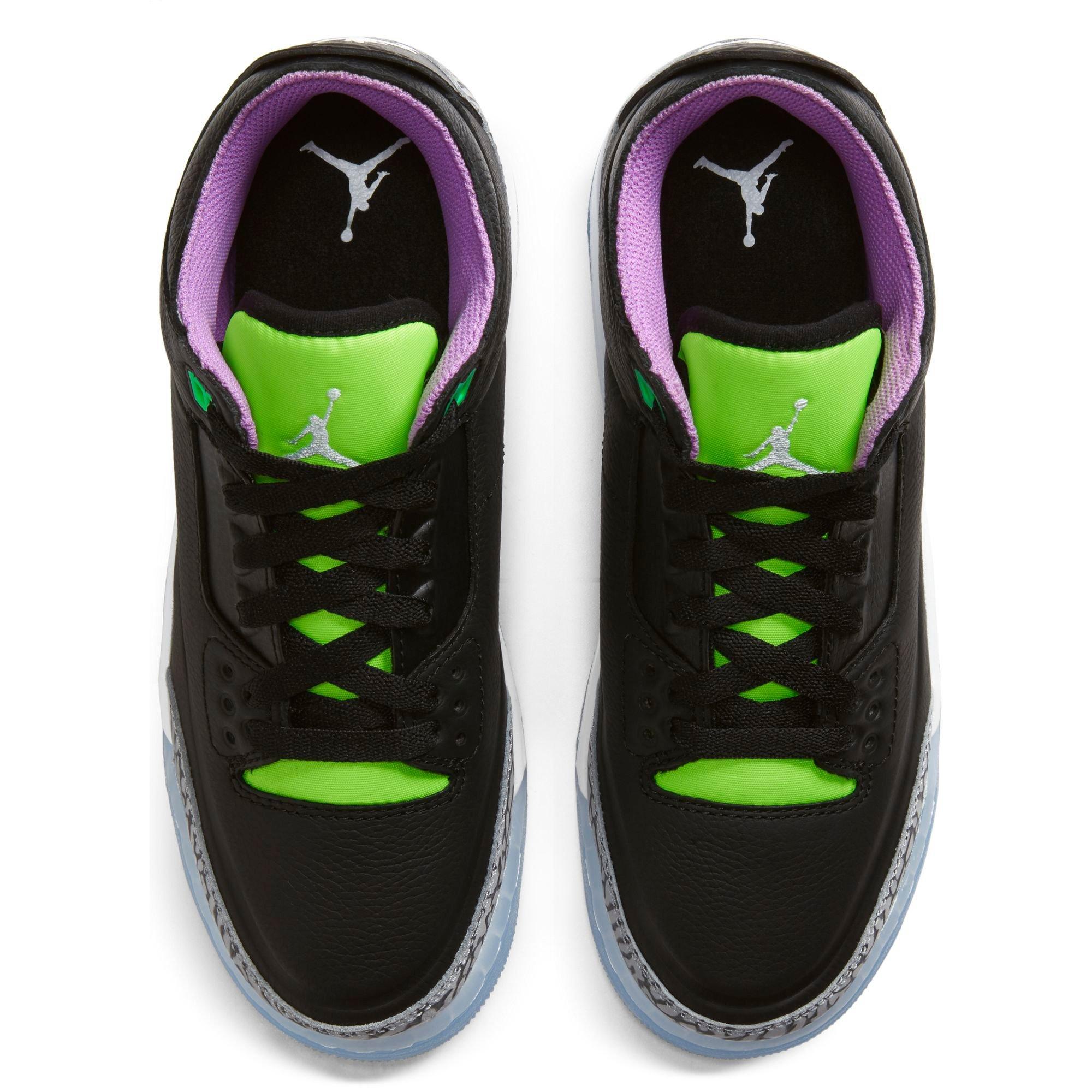 black white electric green jordan 3