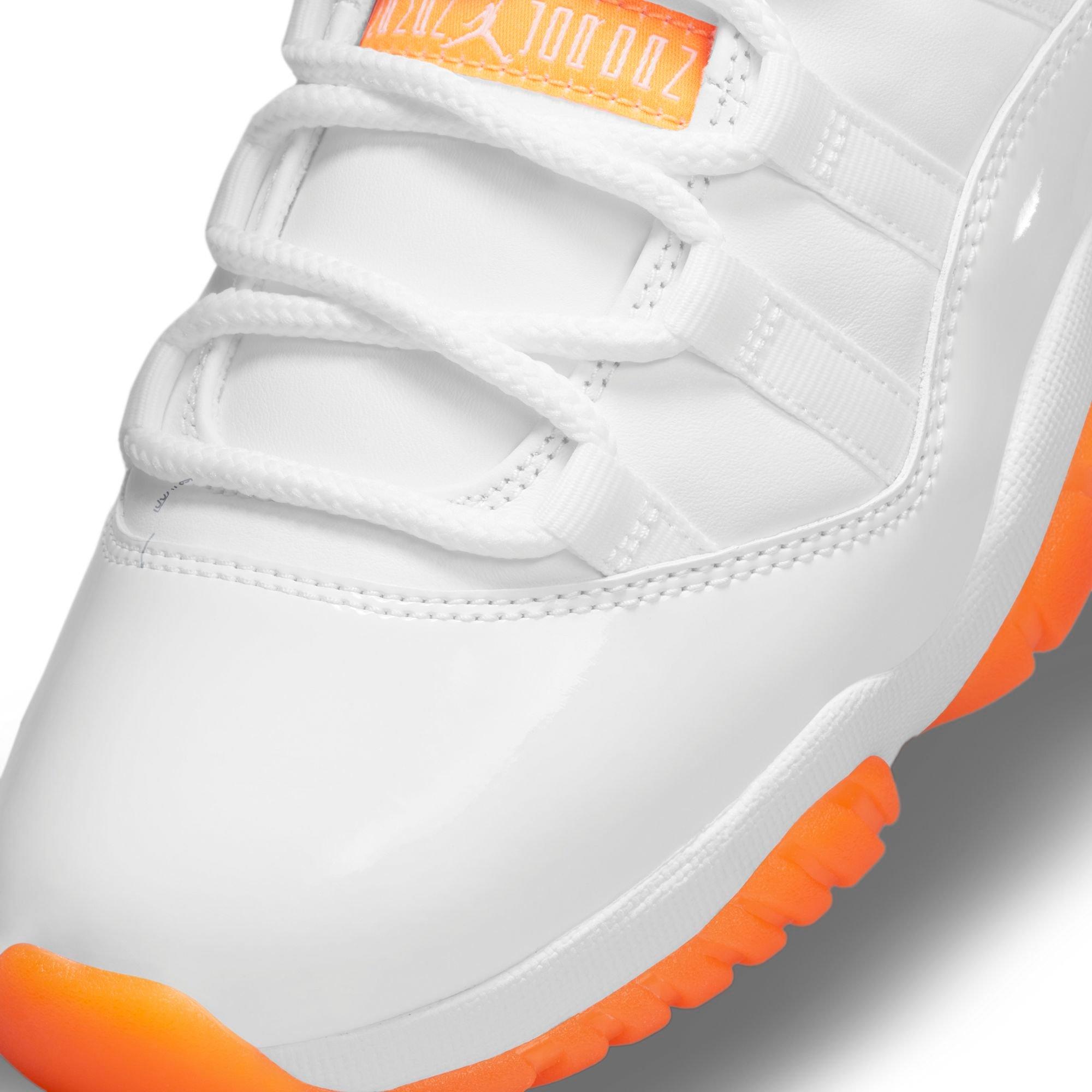 jordan 11 orange and white