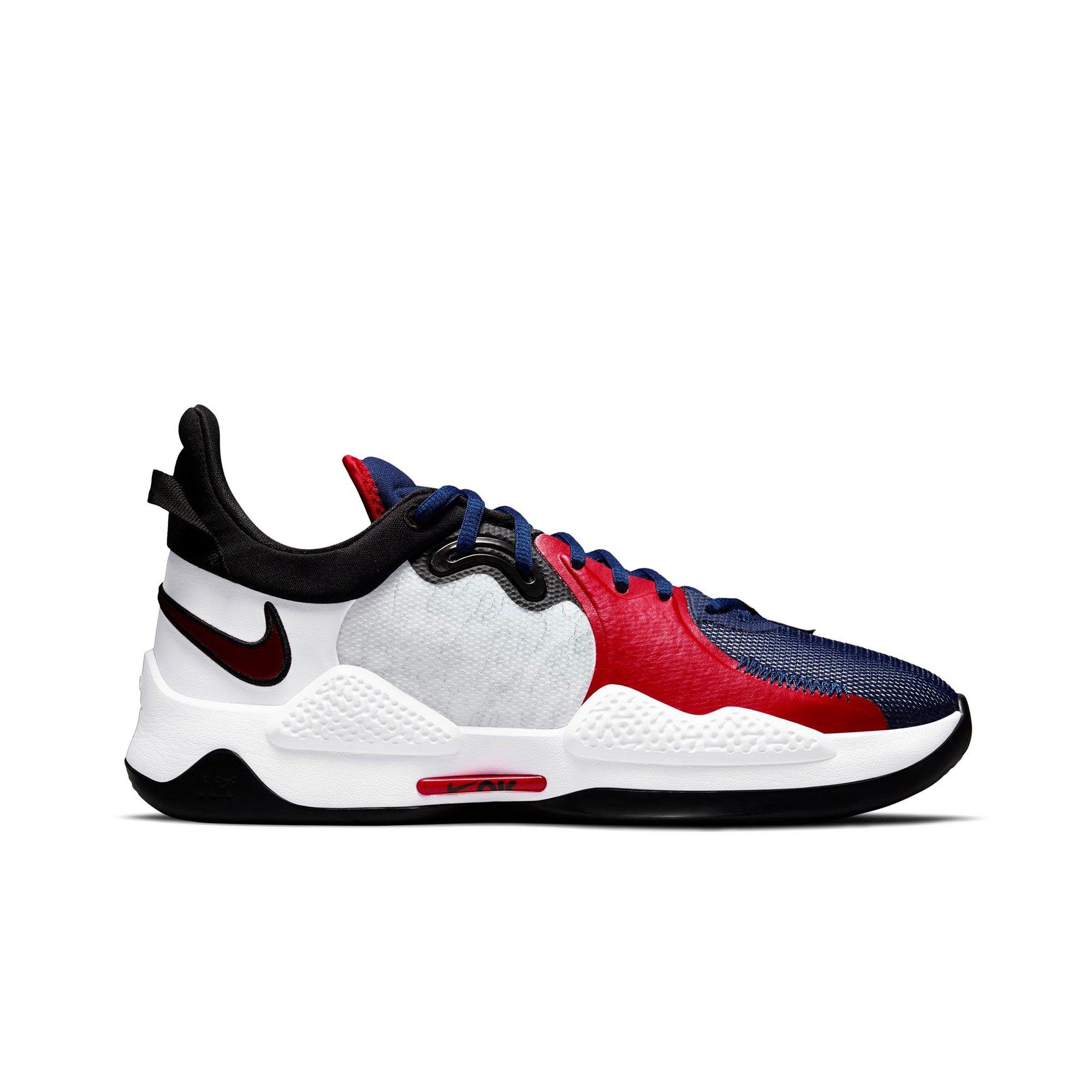 Nike PG 4 White/Obsidian/University Red Men's Basketball Shoe - Hibbett