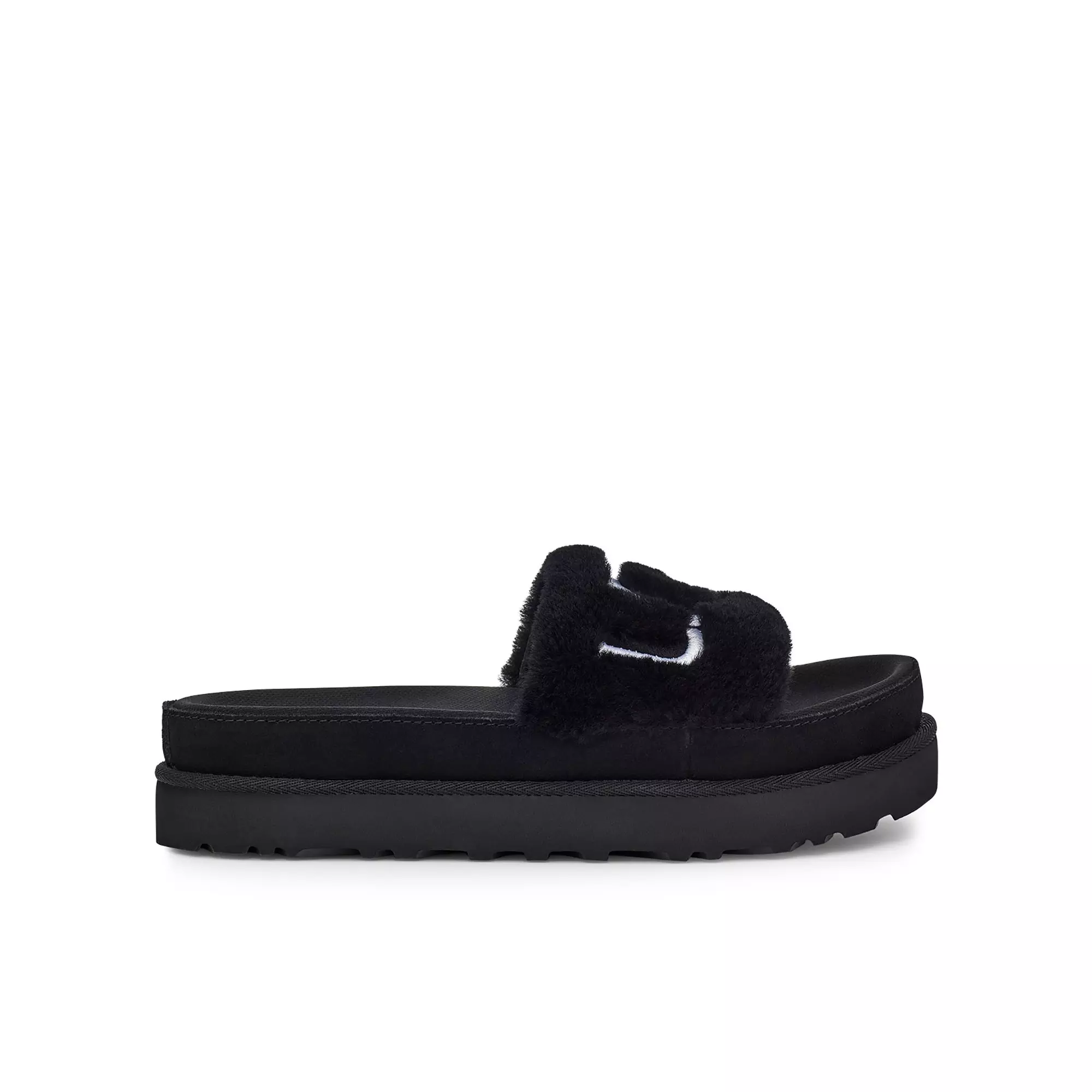 UGG Laton Fur "Black" Women's Slide - BLACK