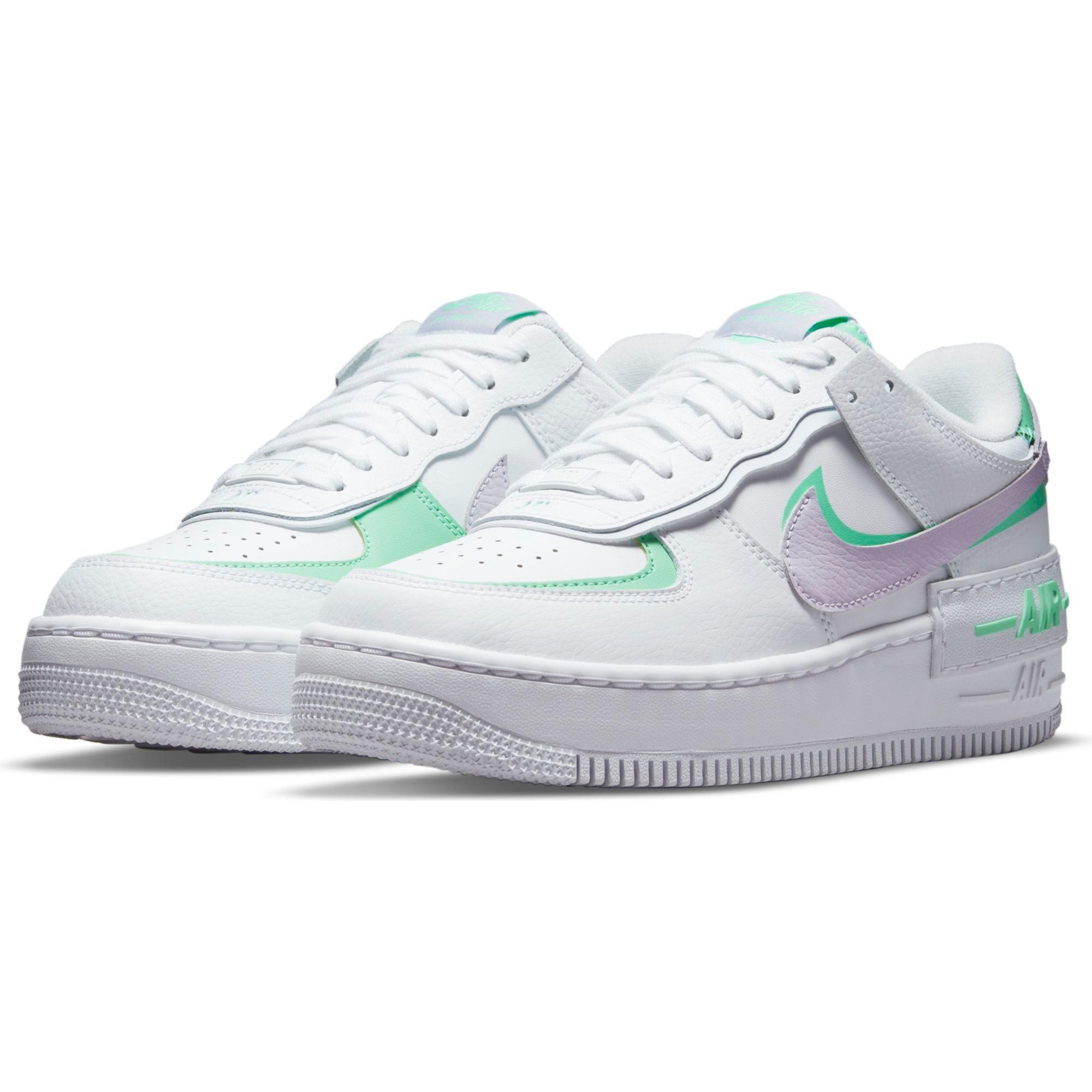 Ladies 'air force 1 low shadow white hotsell pink purple