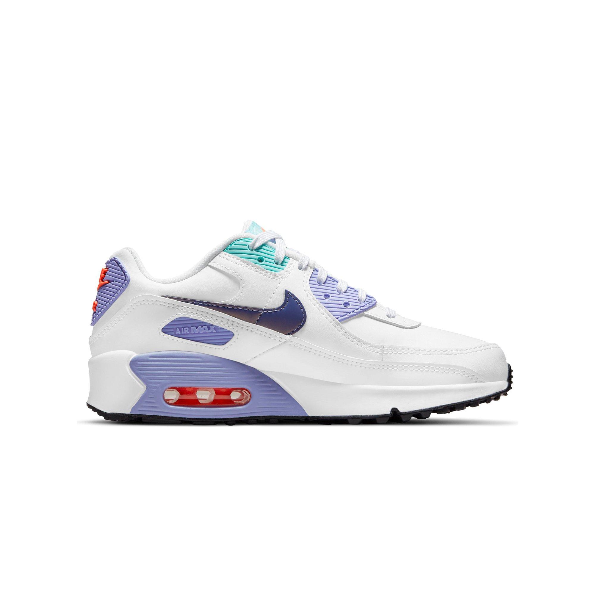Nike Air Max 90 Se 2 White Dk Purple Dust Light Thistle Grade School Kids Shoe Hibbett City Gear