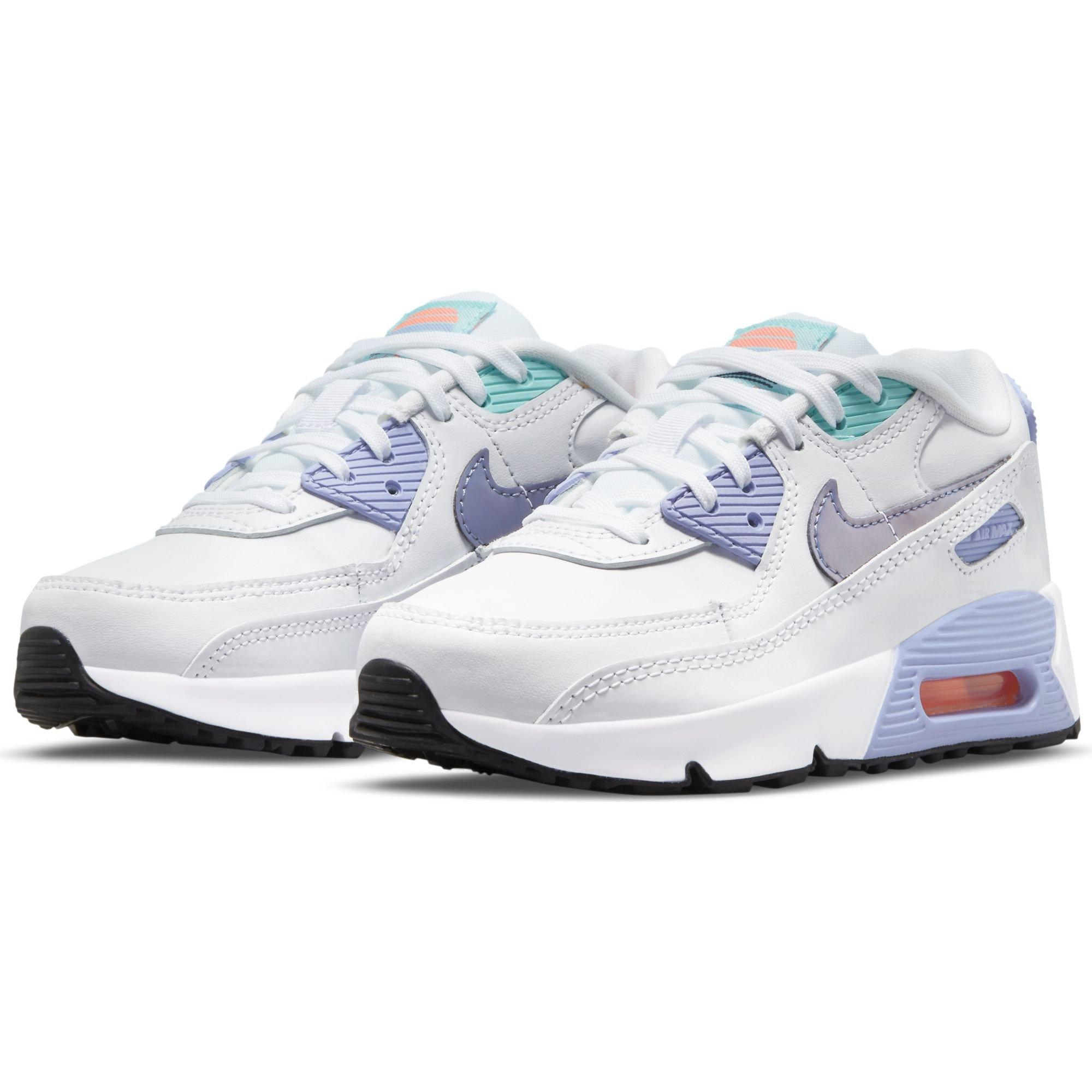 Nike Air Max 90 Se 2 White Dk Purple Light Thistle Preschool Kids Shoe Hibbett City Gear