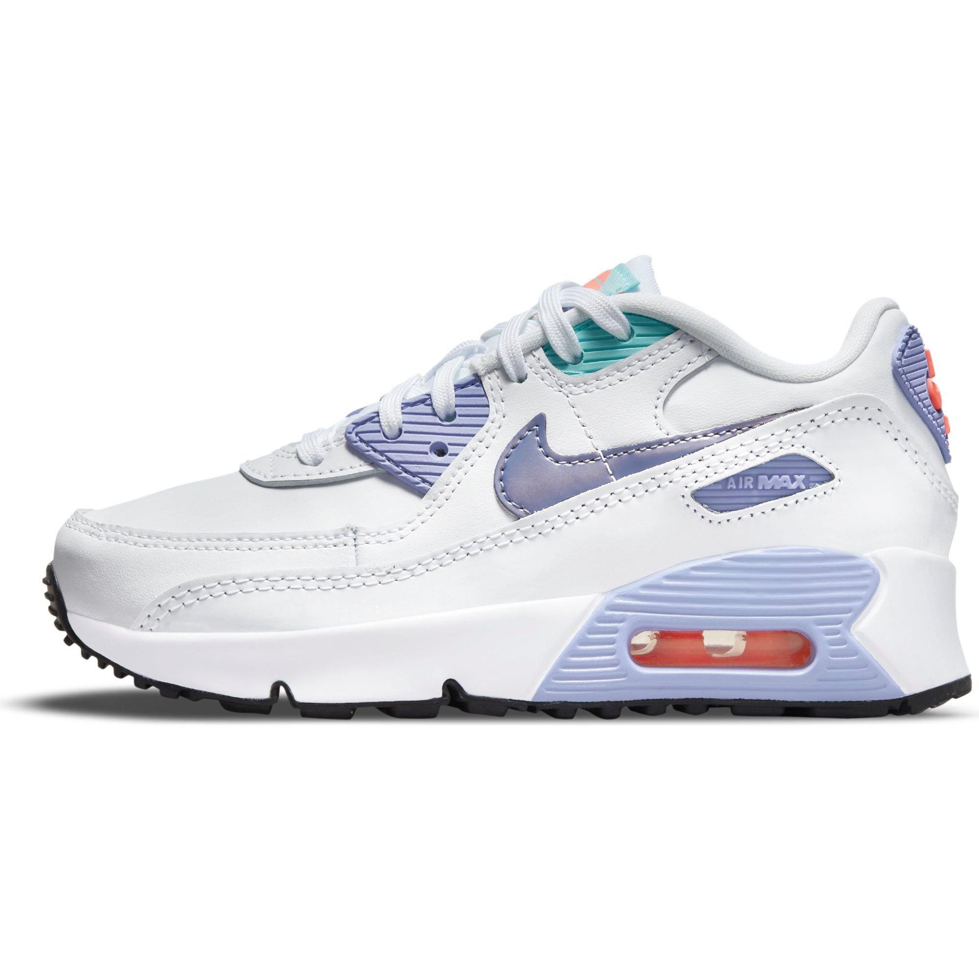 Nike Air Max 90 Se 2 White Dk Purple Light Thistle Preschool Kids Shoe Hibbett City Gear