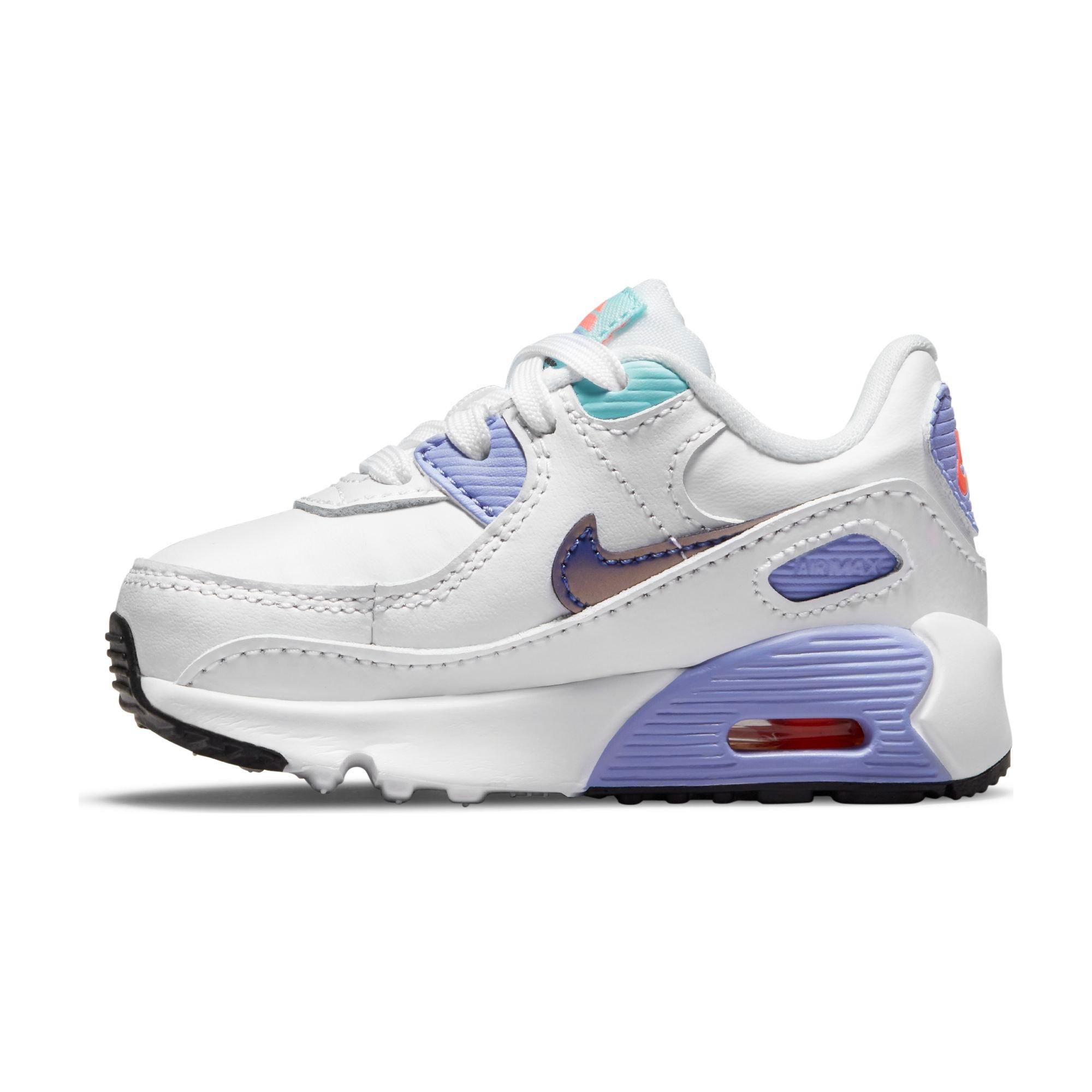 Nike Air Max 90 Se 2 White Dk Purple Light Thistle Toddler Kids Shoe Hibbett City Gear