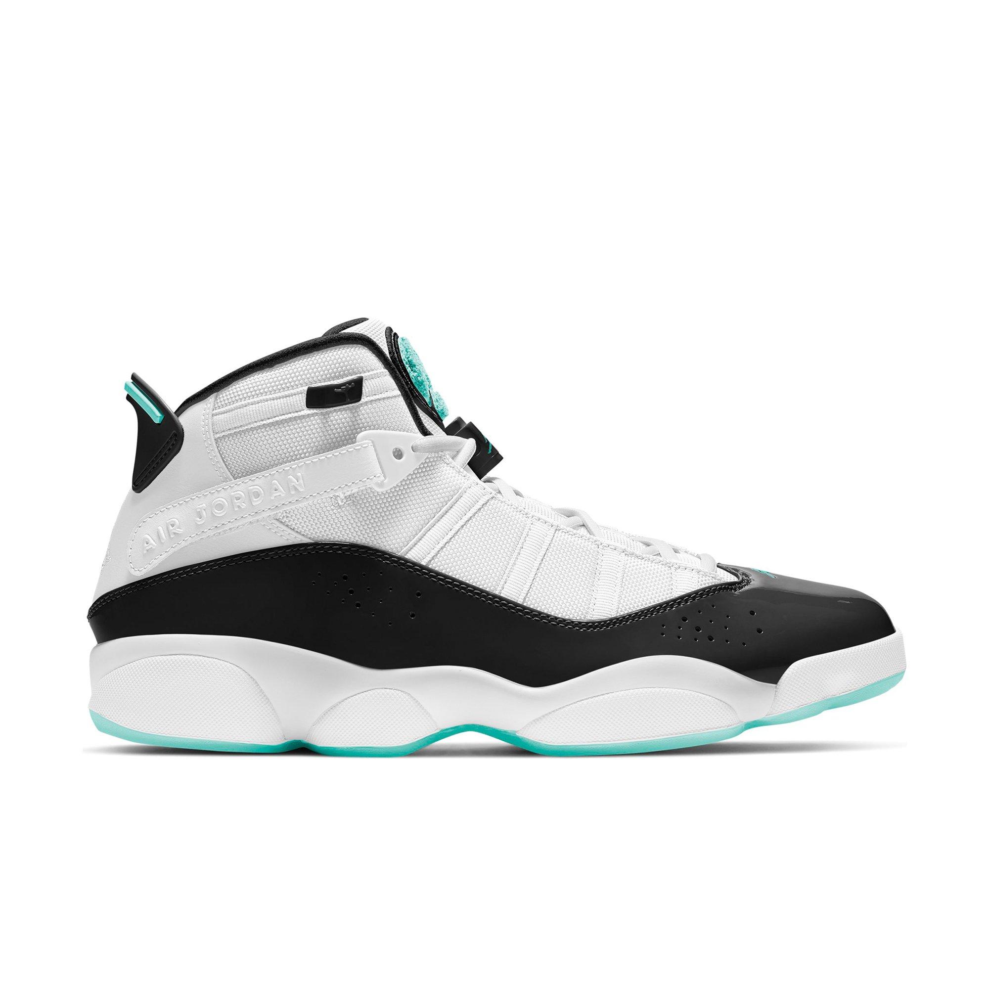 Teal black hotsell and white jordans