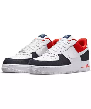 Buy Nike Men's Air Force 1 Low '07 Lx Crane Basketball Shoes, White, Black,  Chile Red (7) at