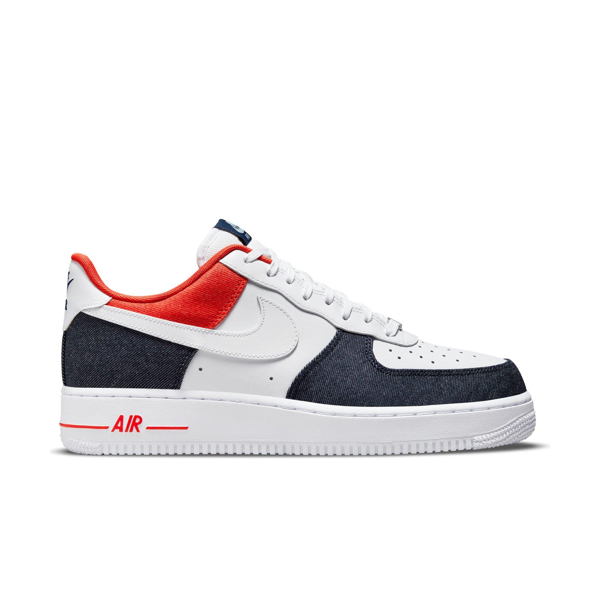 Nike Air Force 1 07 LX White Chile Red Denim Men s Shoe Hibbett