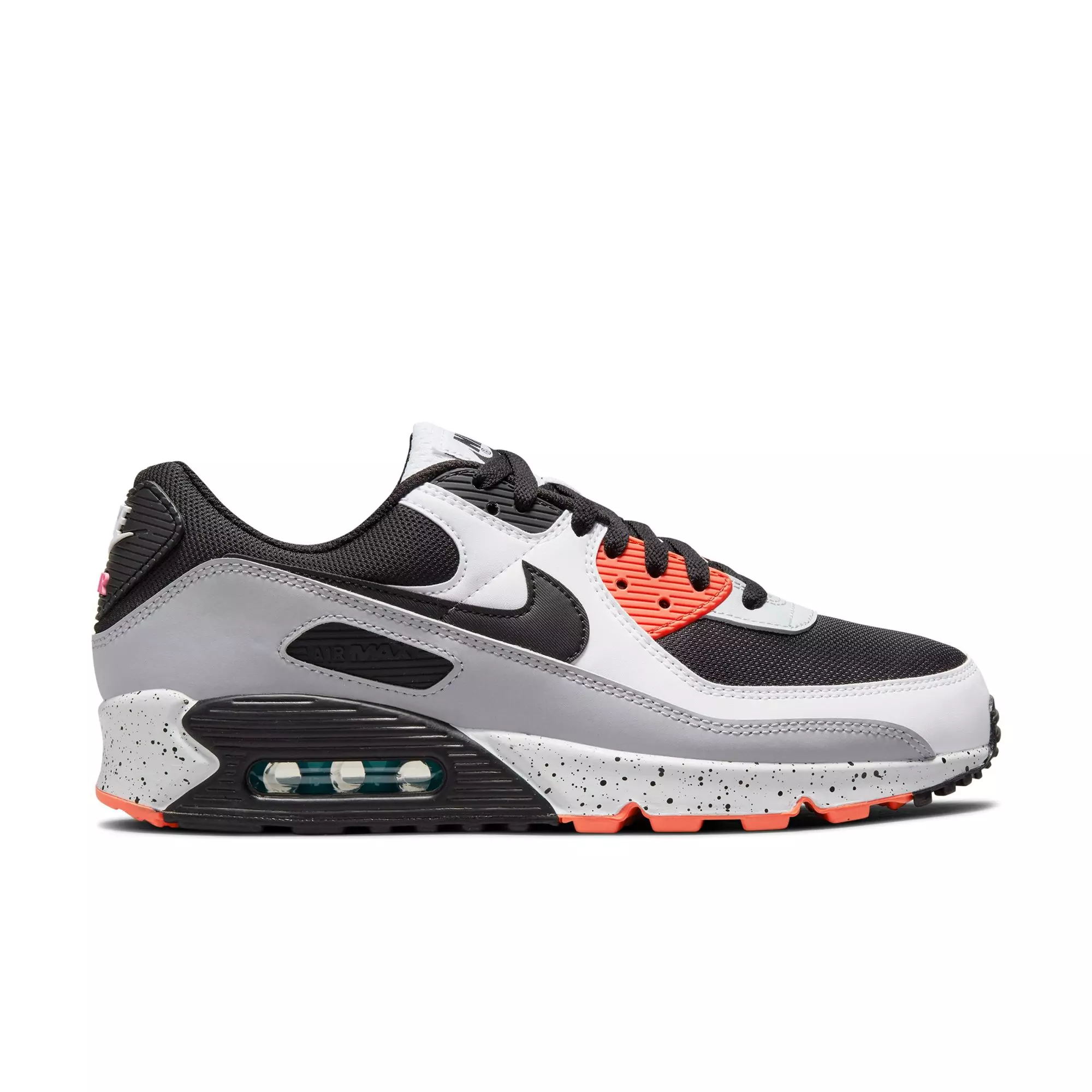 Nike Air Max 90 'White/Black/Turf Orange/Aquamarine" Men's Shoe - WHITE/BLACK/ORANGE