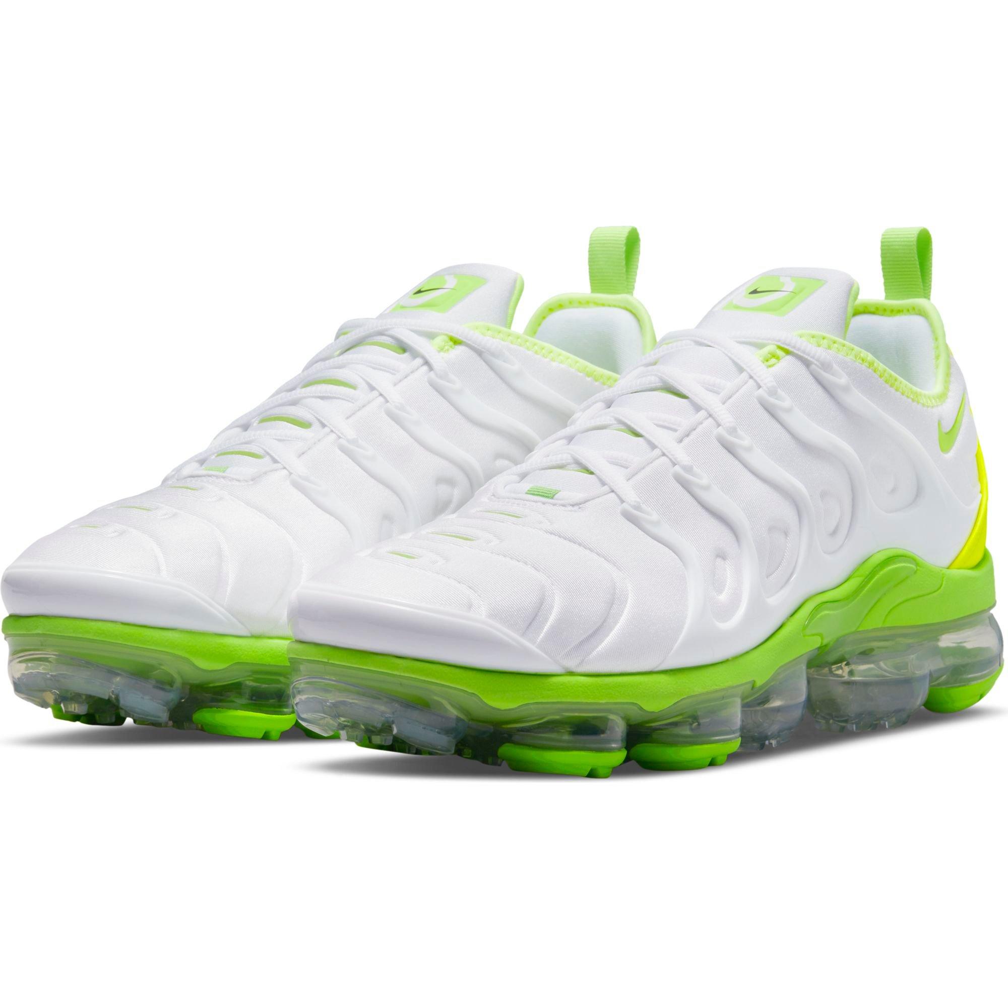 White and lime store green vapormax