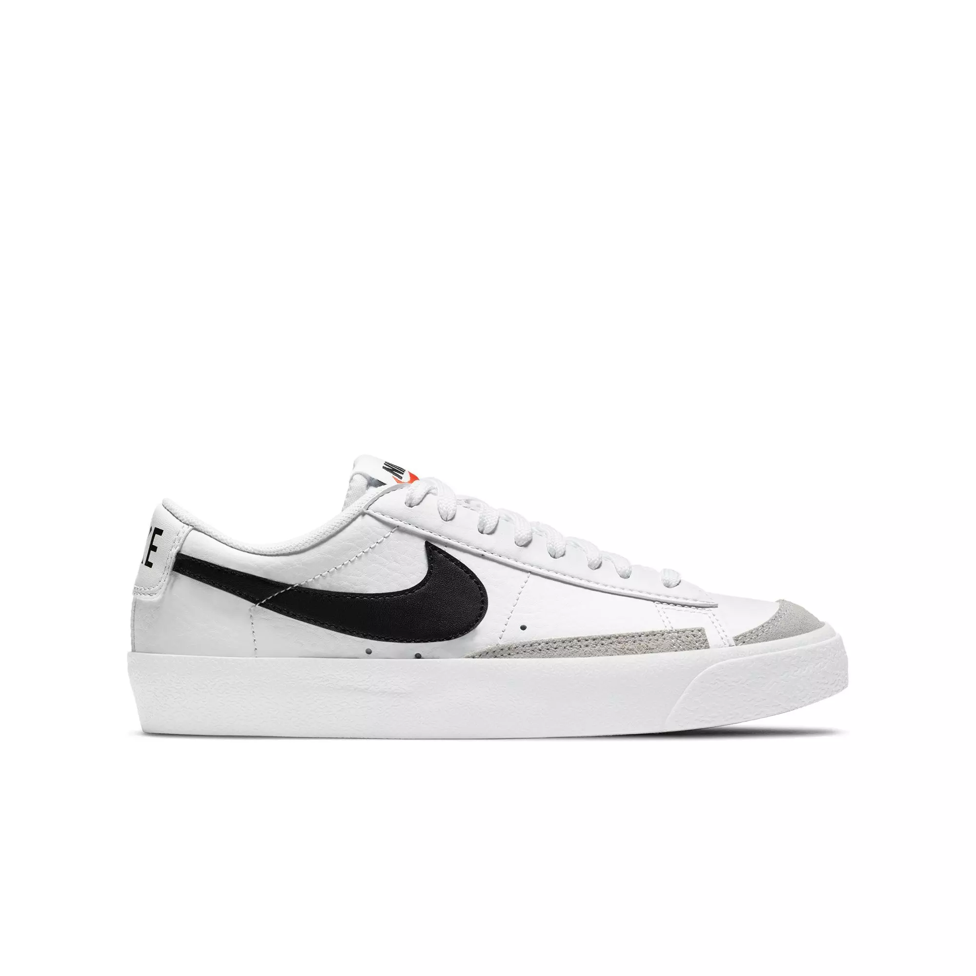 Nike Blazer Low '77 "White/Black/Team Orange" Grade School Kids' Shoe - WHITE/BLACK
