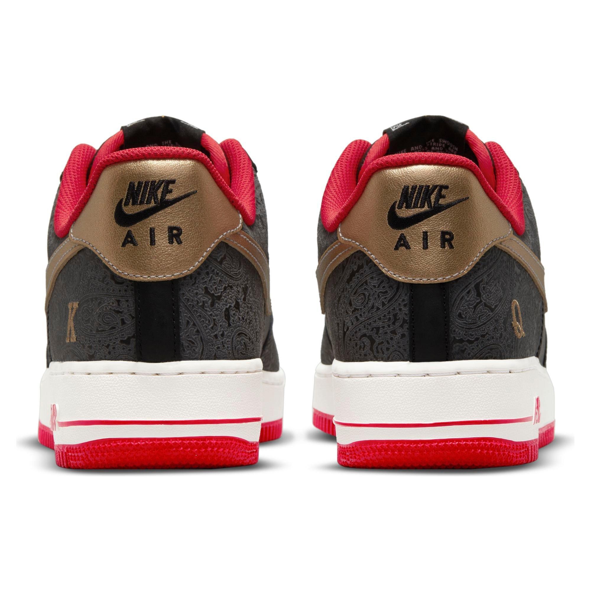 Nike Air Force 1 LX Black/Metallic Gold/University Red Men's