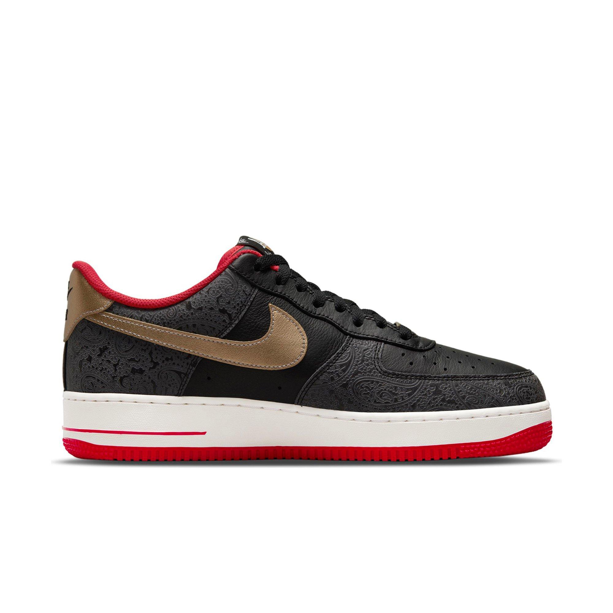 Nike Air Force 1 LX Black/Metallic Gold/University Red Men's Shoe -  Hibbett